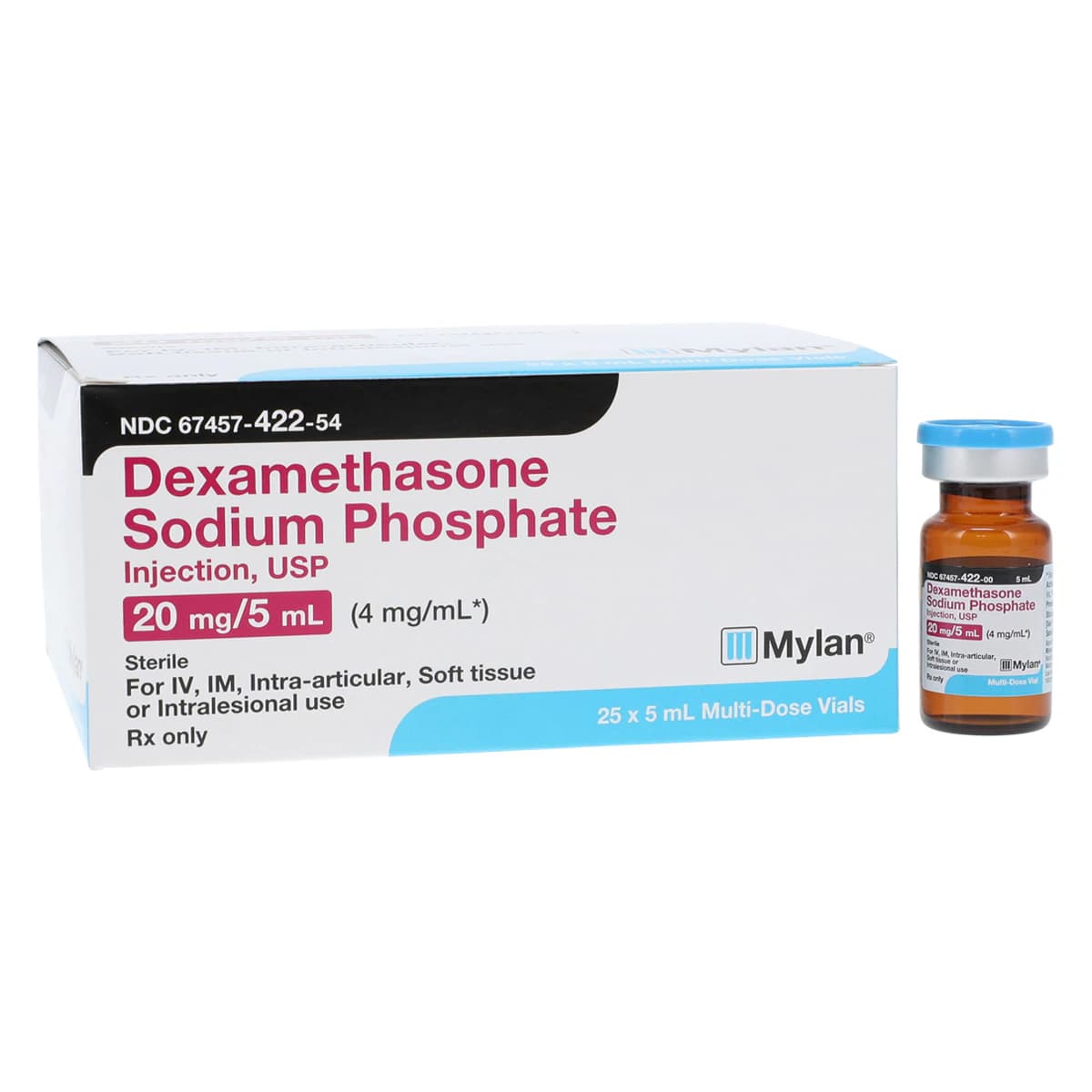 Dexamethasone Sodium Phosphate Injection 4mg/mL, MDV, 5mL, 25/Package thumbnail 2