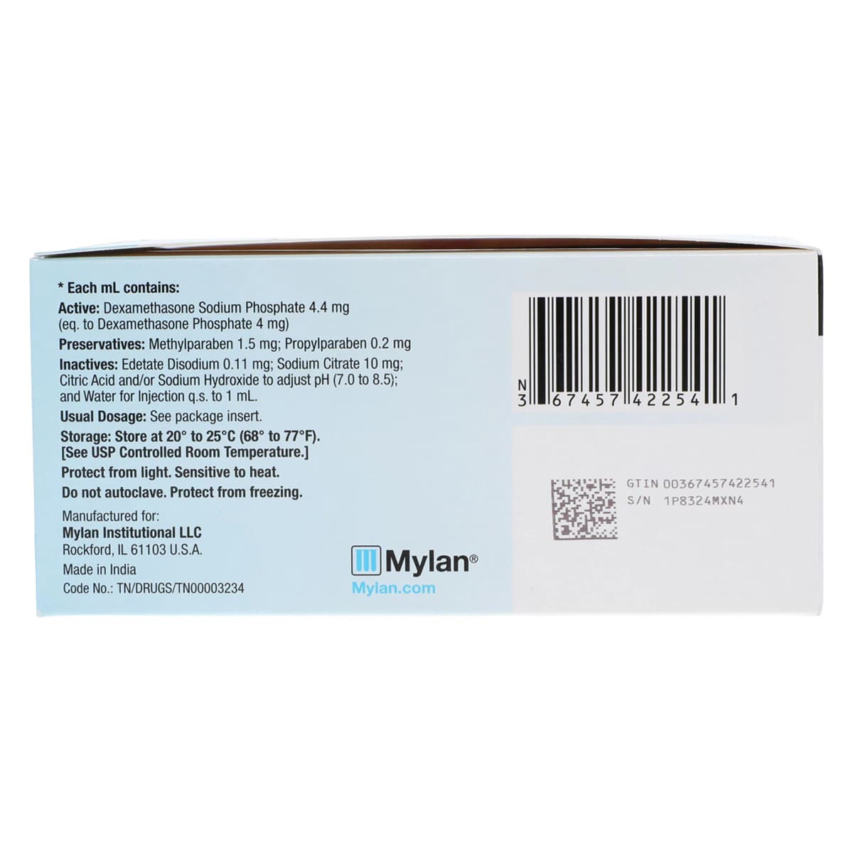 Dexamethasone Sodium Phosphate Injection 4mg/mL, MDV, 5mL, 25/Package thumbnail 6