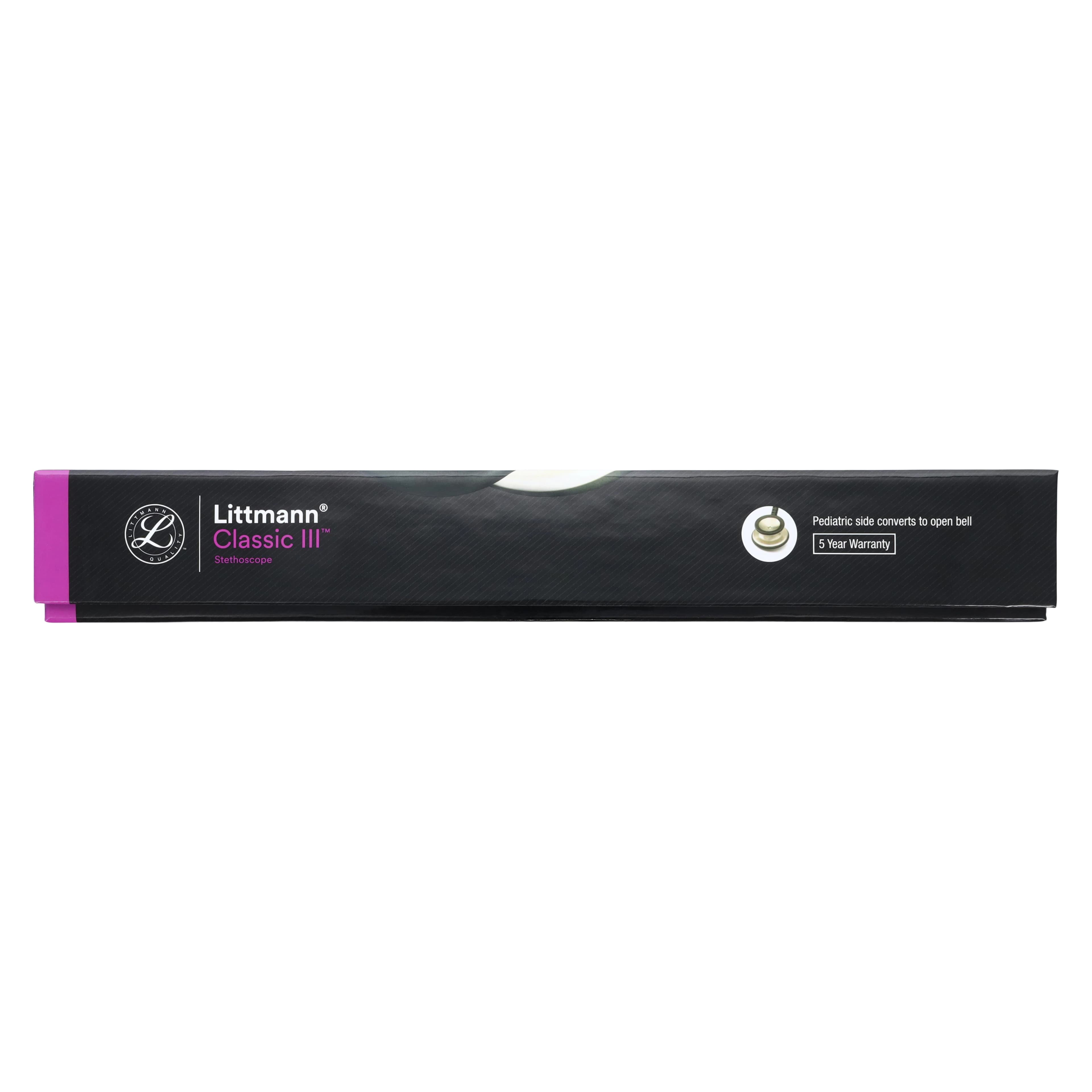 3M Littmann Classic III Stethoscope, Adult/Pediatric, Black, Single Lumen Tubing, 28 inches thumbnail 8