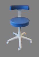 BR Surgical Pneumatic Exam Stool with Backrest, Gray - Stool Pneumatic w/Backrest - Image 1