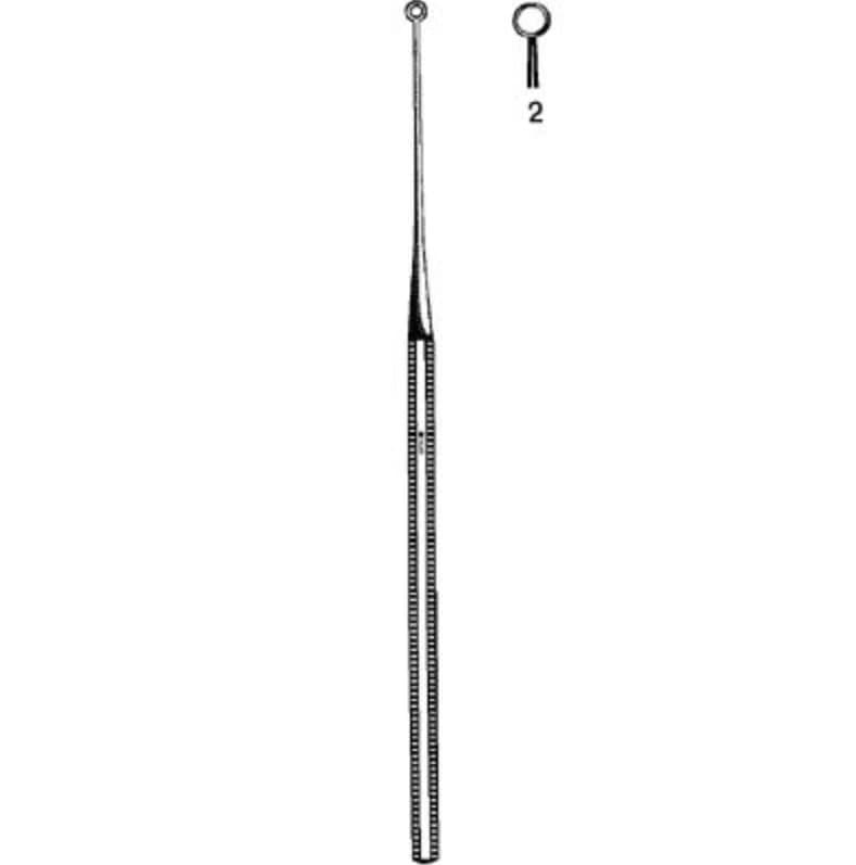 Sklar Buck Ear Curette, Straight, Sharp, Stainless Steel, Reusable, Non-Sterile, Each - Curette Ear Buck Strt Shrp - Image 1