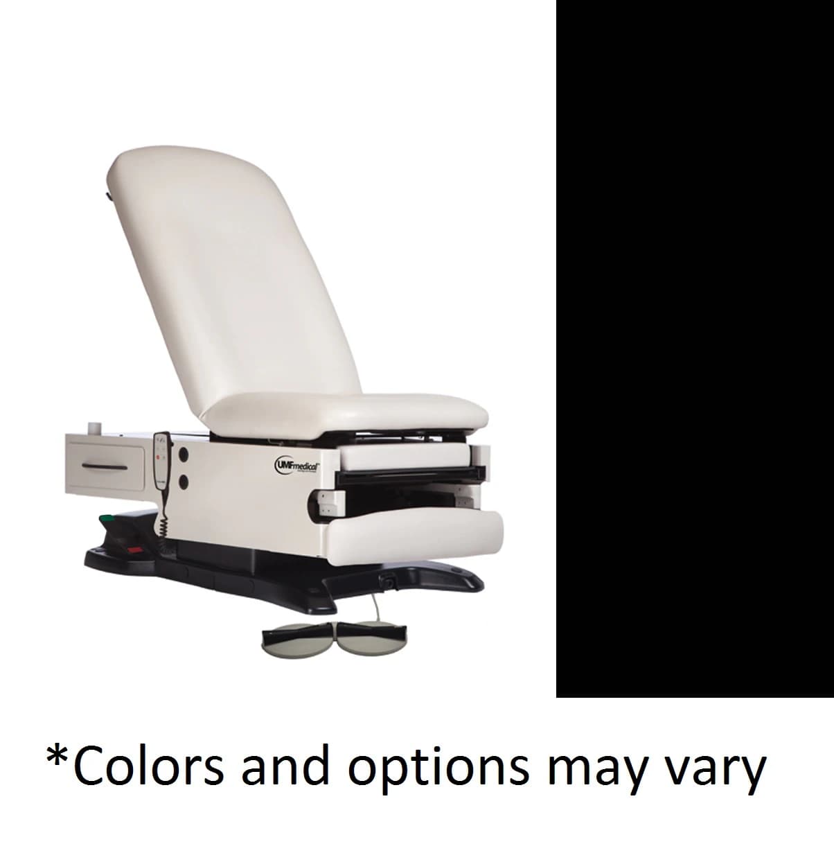 UMF Medical ProGlide 300+ Power Exam Table, Onyx, 650 lb Capacity - Table Exam Power Back - Image 1