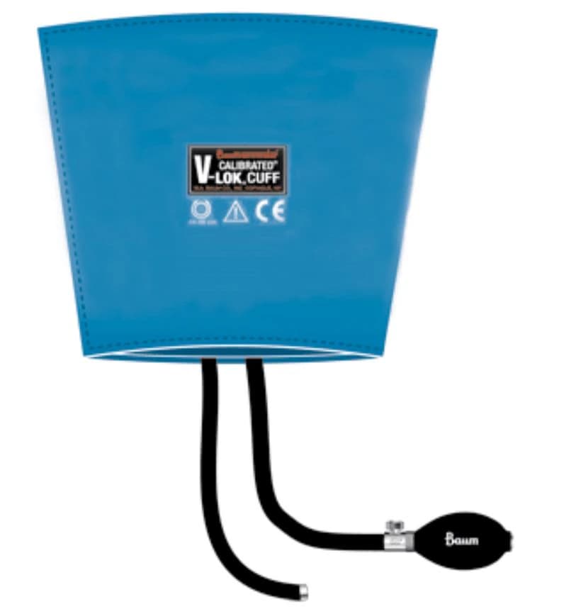 Baum V-Lok Calibrated Bariatric Blood Pressure Inflation System, Blue Latex, Each - Infl Sys Bariatric Latex - Image 1