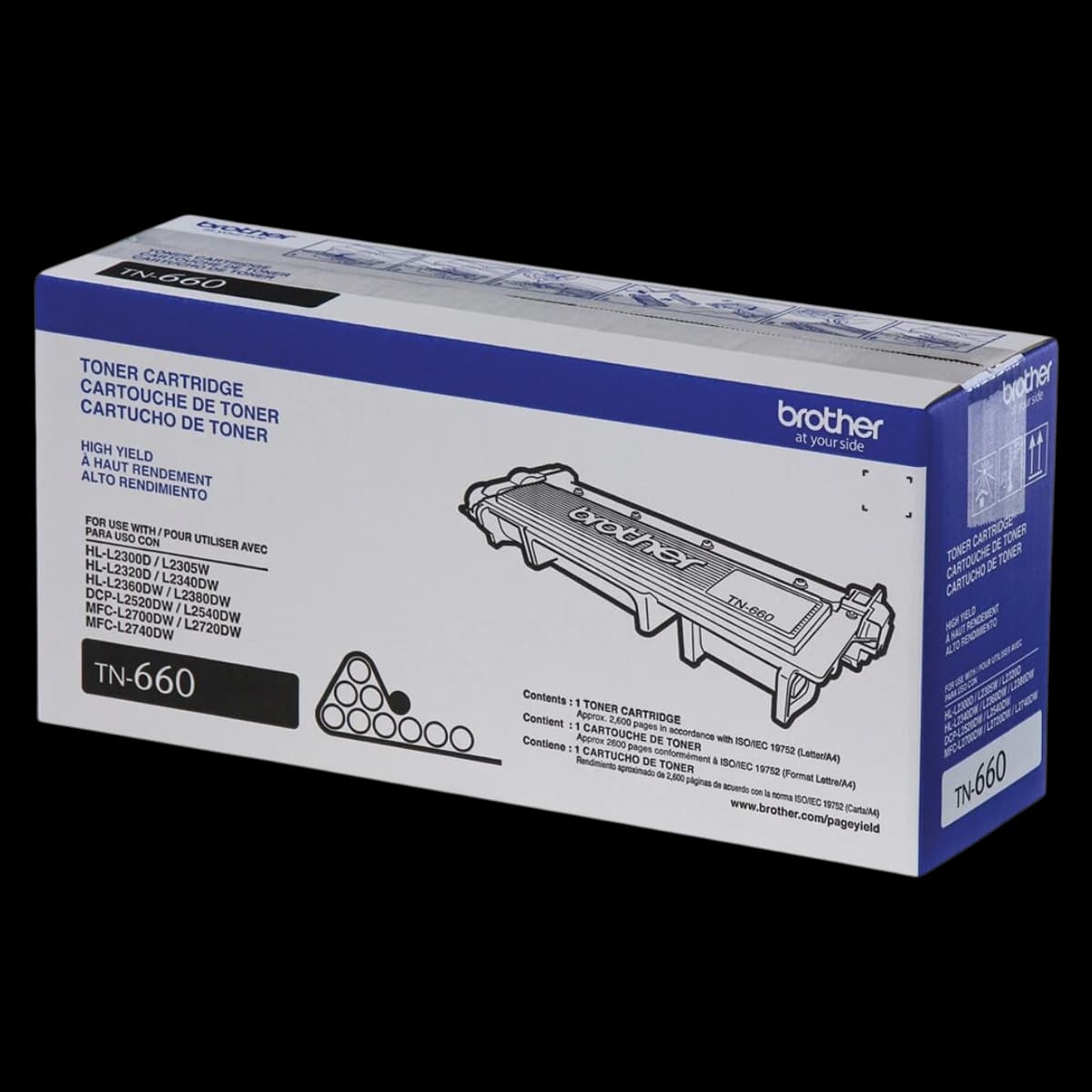Brother TN-660 High-Yield Black Toner Cartridge, Each - Toner Cartridge Brother TN-660 - Image 1