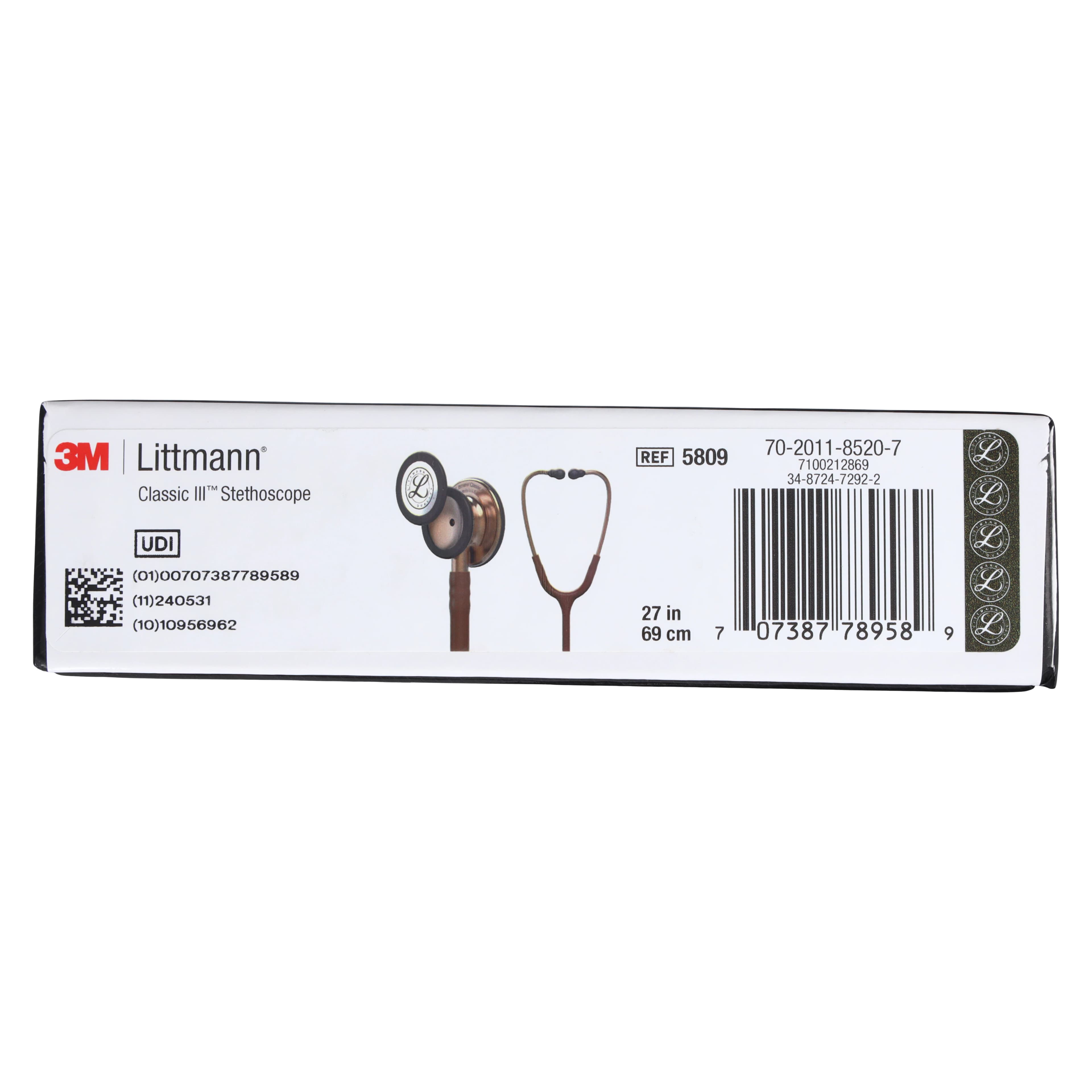 3M Littmann Classic III Stethoscope, Adult/Pediatric, Copper Chocolate, Single Lumen Tubing, 27" thumbnail 9