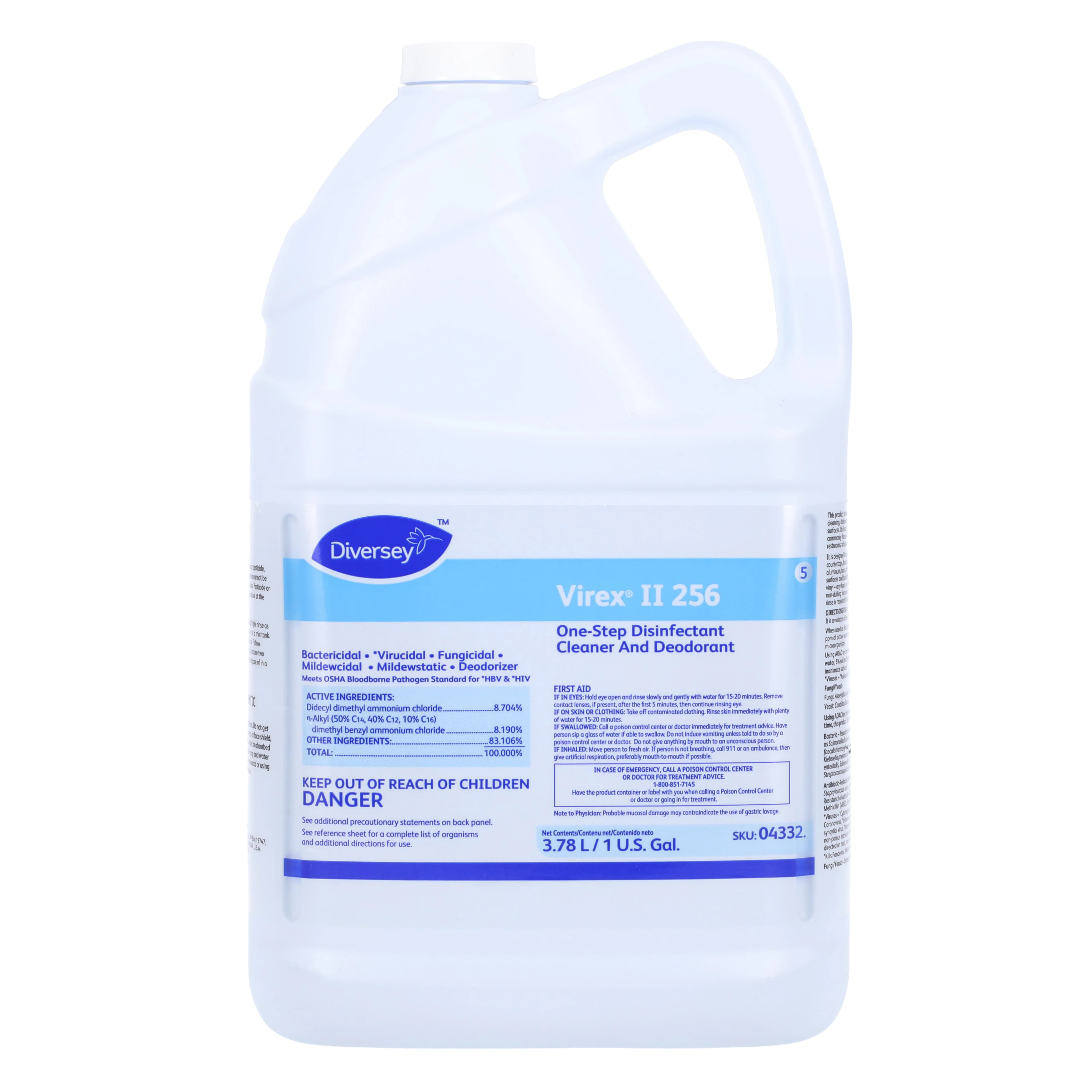 Diversey Virex II 256 Solution Disinfectant, Mint, 1 Gallon, Each - Cleaner Virex II 256 - Image 1