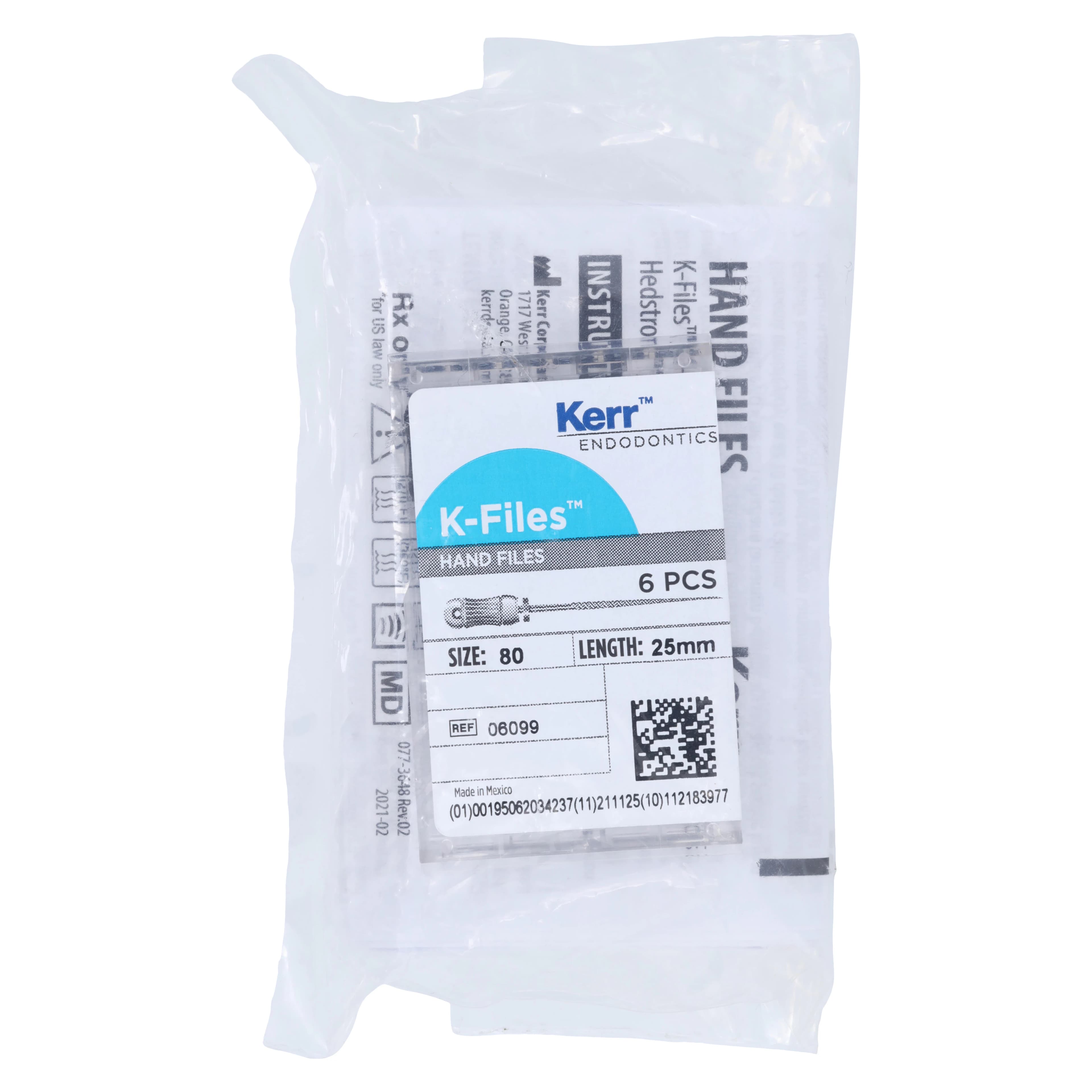 SybronEndo K-Files Stainless Steel 25mm #80 (Black), 6/Bx, 06099 - SybronEndo K-Files SS 25mm #80 6/Bx - Image 1