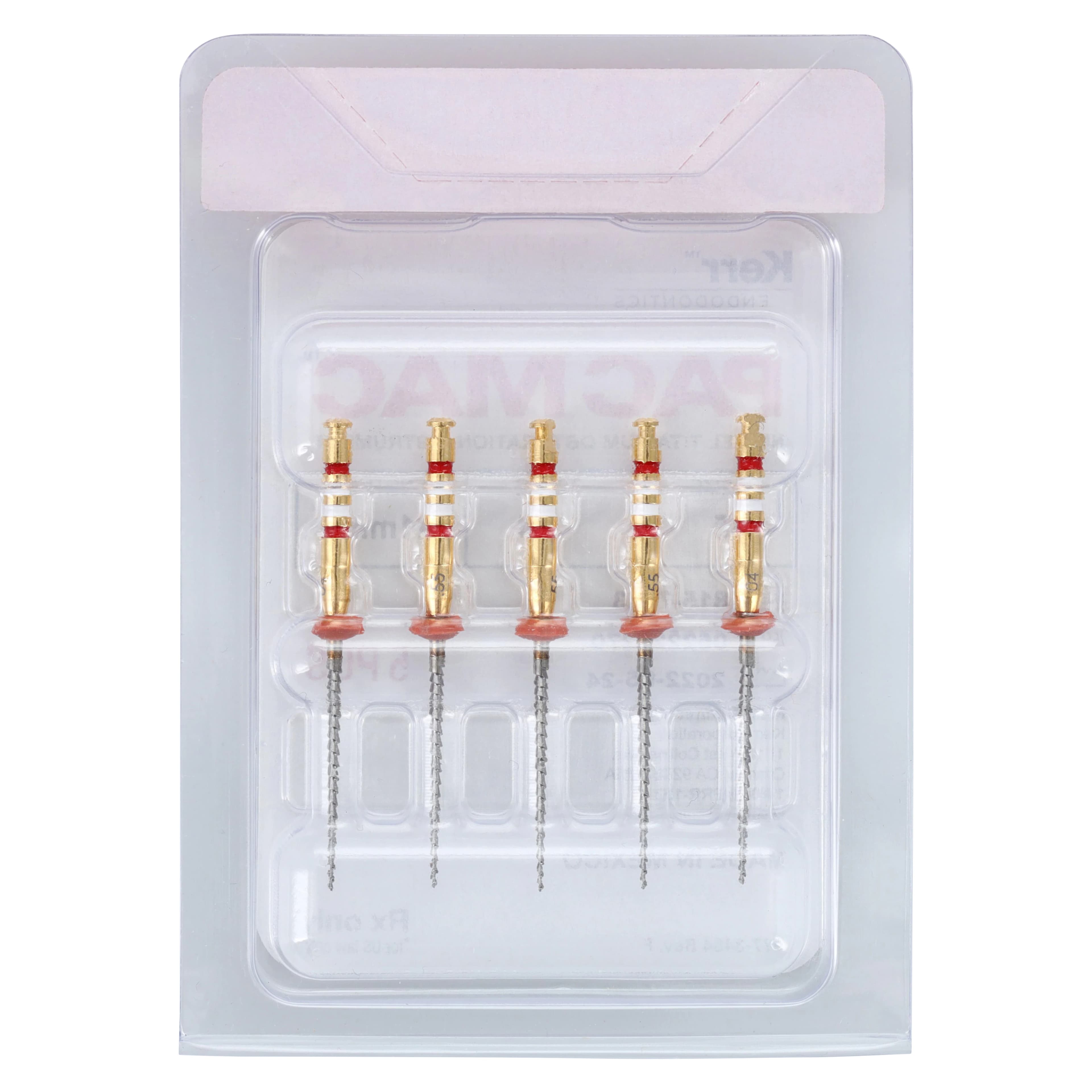 Kerr PacMac Engine-Driven NiTi Condenser, #55, .04 Taper, 21 mm, Red, 5/Pk (815-7133) - PacMac Condenser - #55, 21 mm, .04 Taper, 5/Pk - Image 1