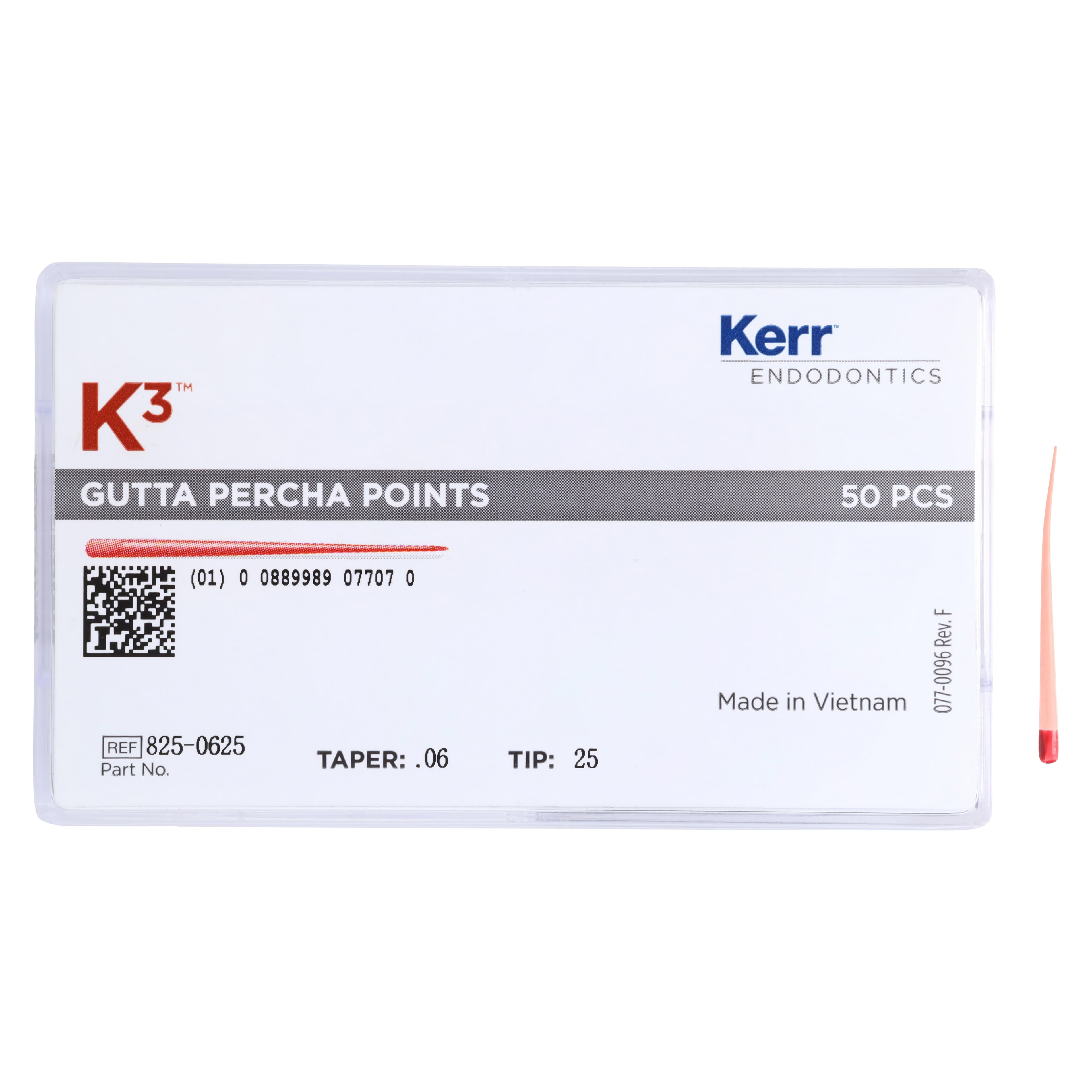 K3/K3XF Gutta-Percha Points, 0.06 Taper, Size #25, Red, 50/Pk, 825-0625 thumbnail 4