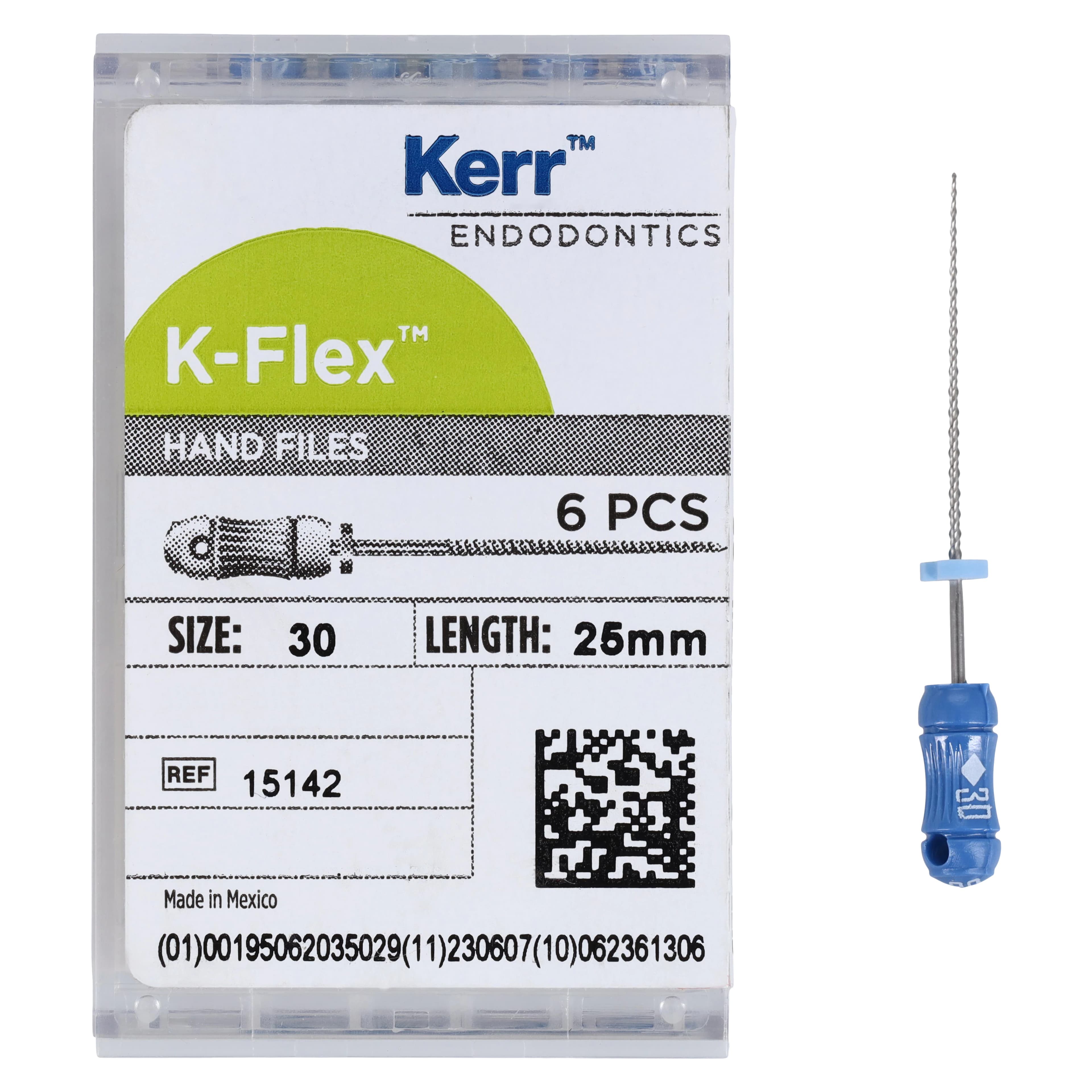 Kerr K-Flex Files, Stainless Steel, Size #30, 25mm, Blue, 6/Pack, 15142 thumbnail 4