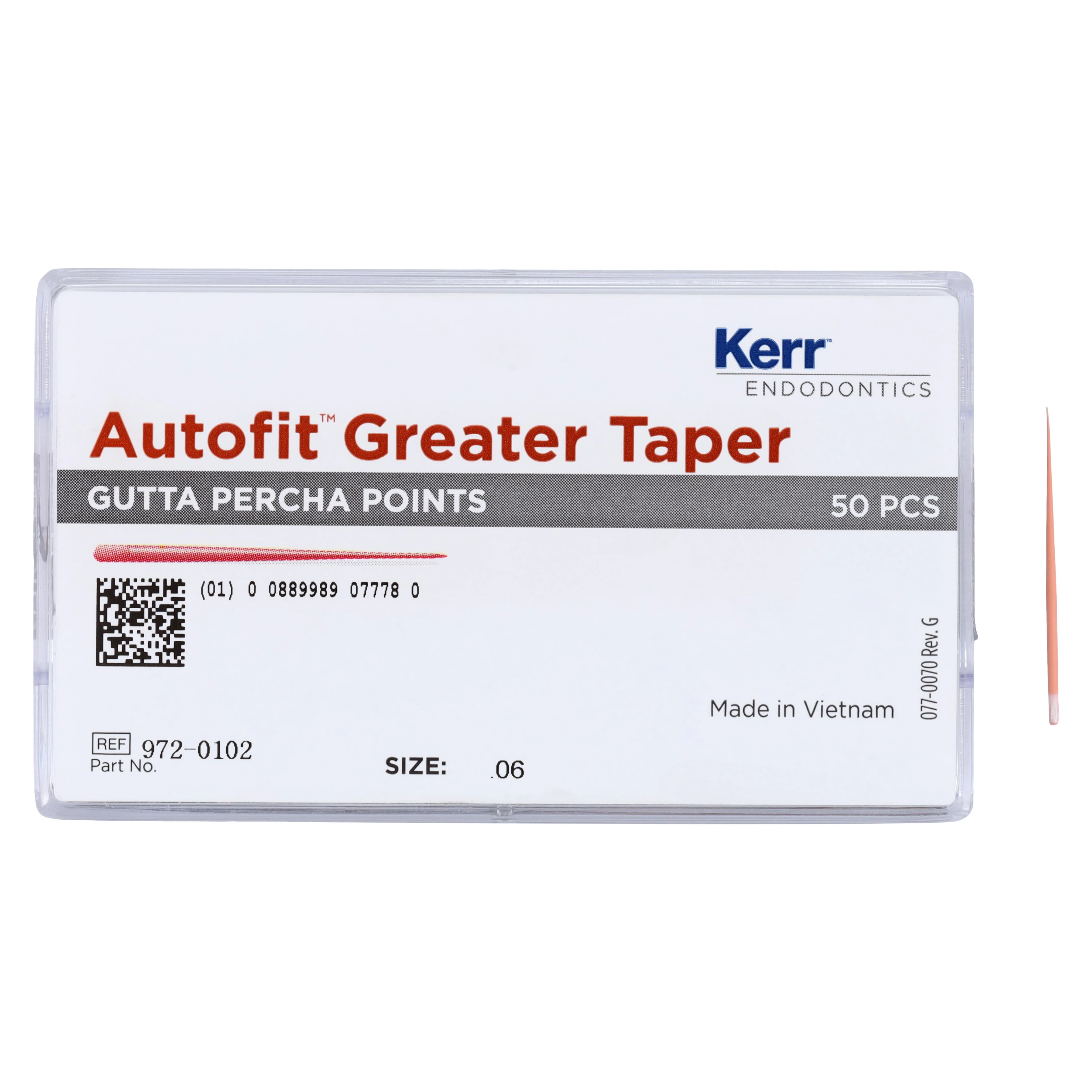 Kerr Autofit Greater Taper Gutta-Percha Cones, 0.06 Taper, 50/Pk, 972-0102 thumbnail 4