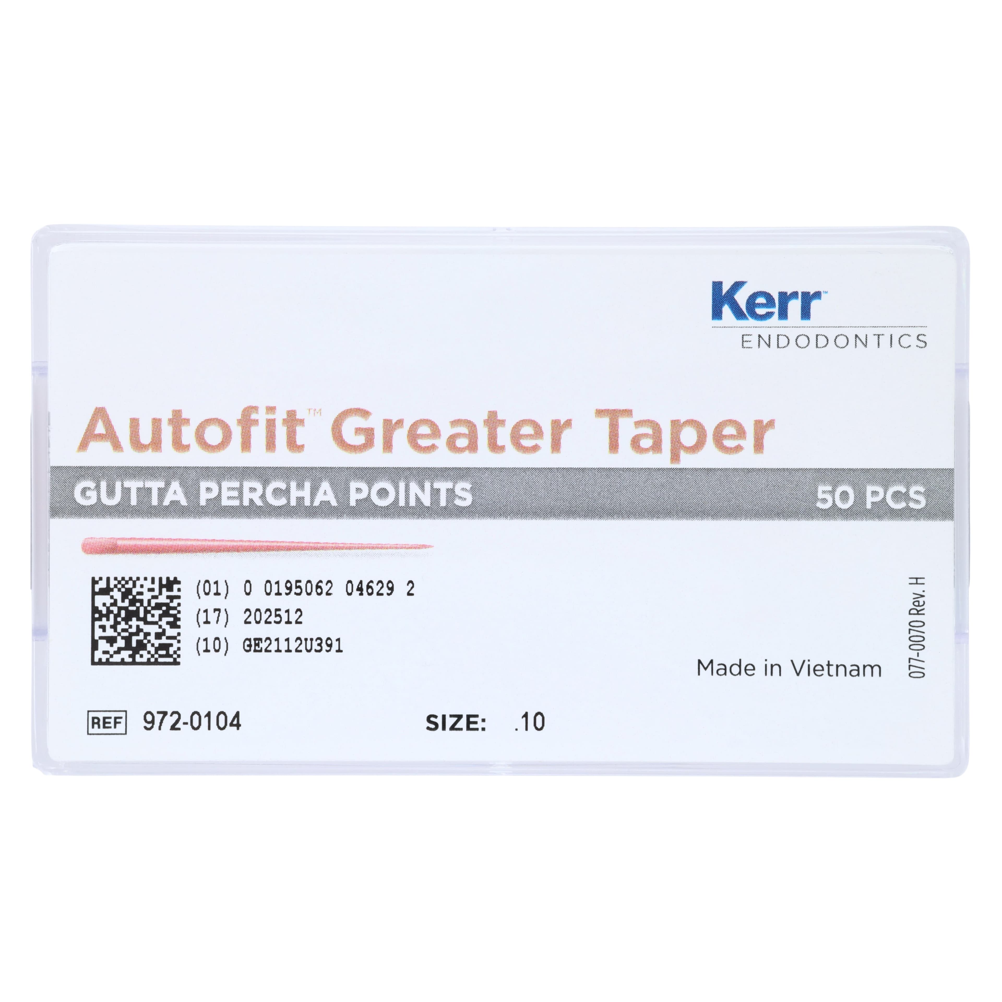 Kerr AutoFit Greater Taper Gutta-Percha Points, Size 0.10, Red, 50/Pk, 972-0104 thumbnail 5