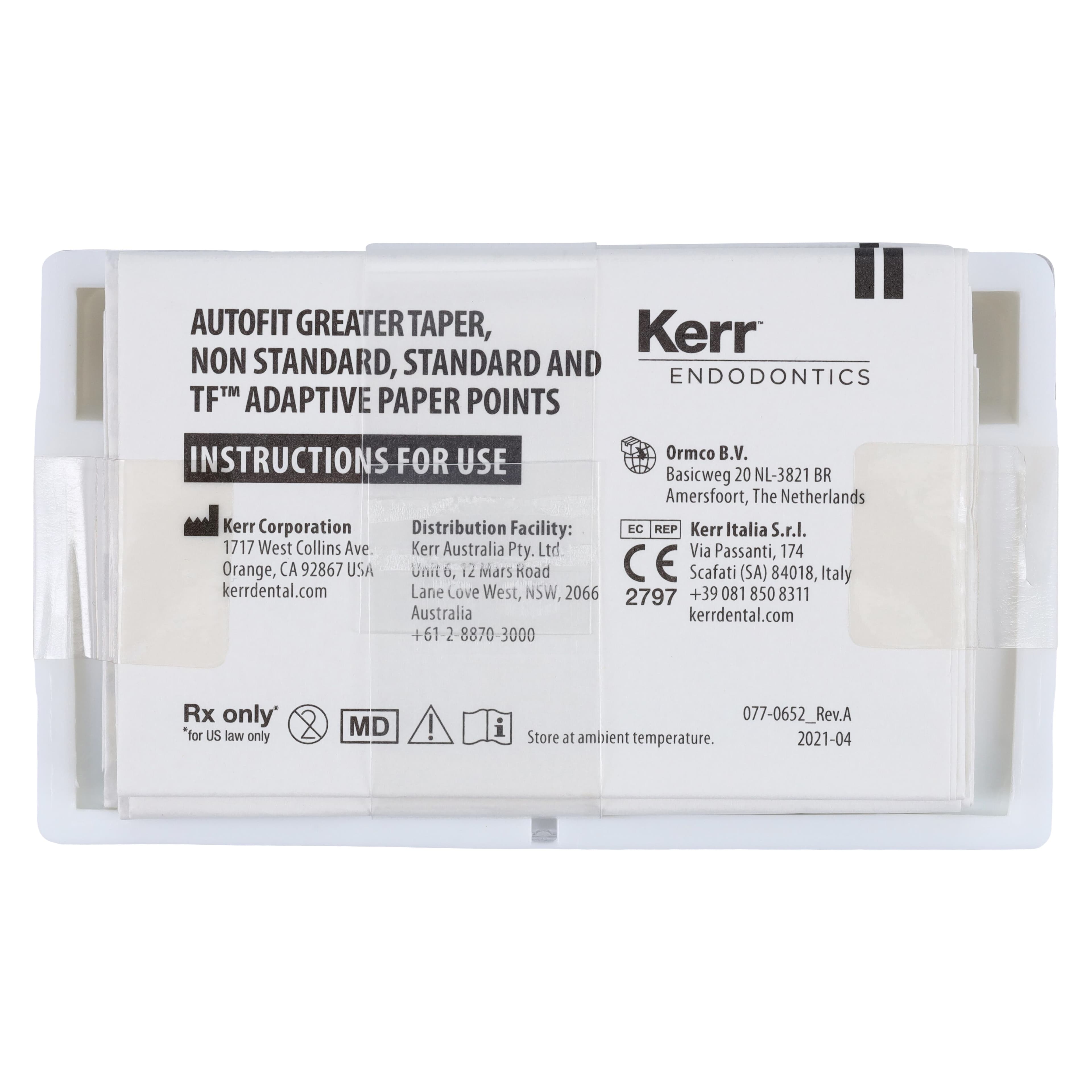 Kerr Autofit Greater Taper Absorbent Paper Points, .06 Taper, White, 100/Pk, 972-0112 thumbnail 6