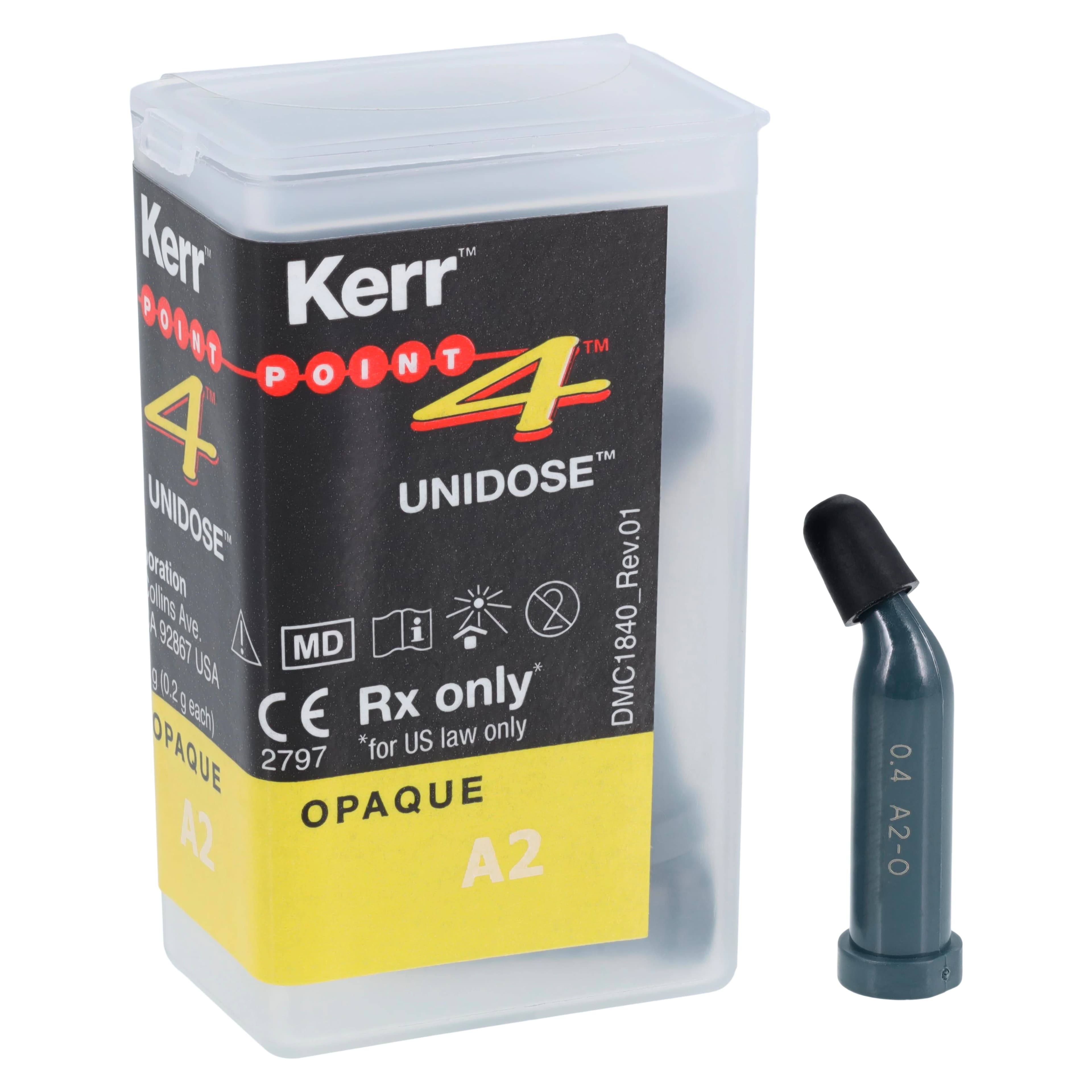 Kerr Point 4 Optimized Particle Composite Unidose Refill, A2 Opaque, 0.2 g, 20/Box, #31368 - Point 4 Unidose 0.2g Opaque A2 - Image 1