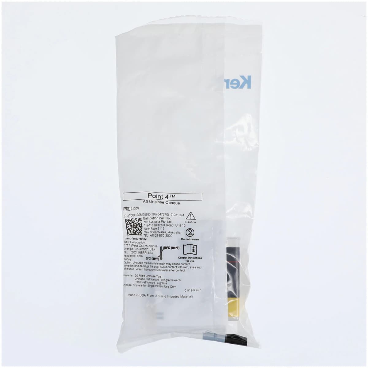 Kerr Point 4 Optimized Particle Composite Unidose Refill, A3 Opaque, Light-Cure, 0.2 g, 20/Pkg thumbnail 2