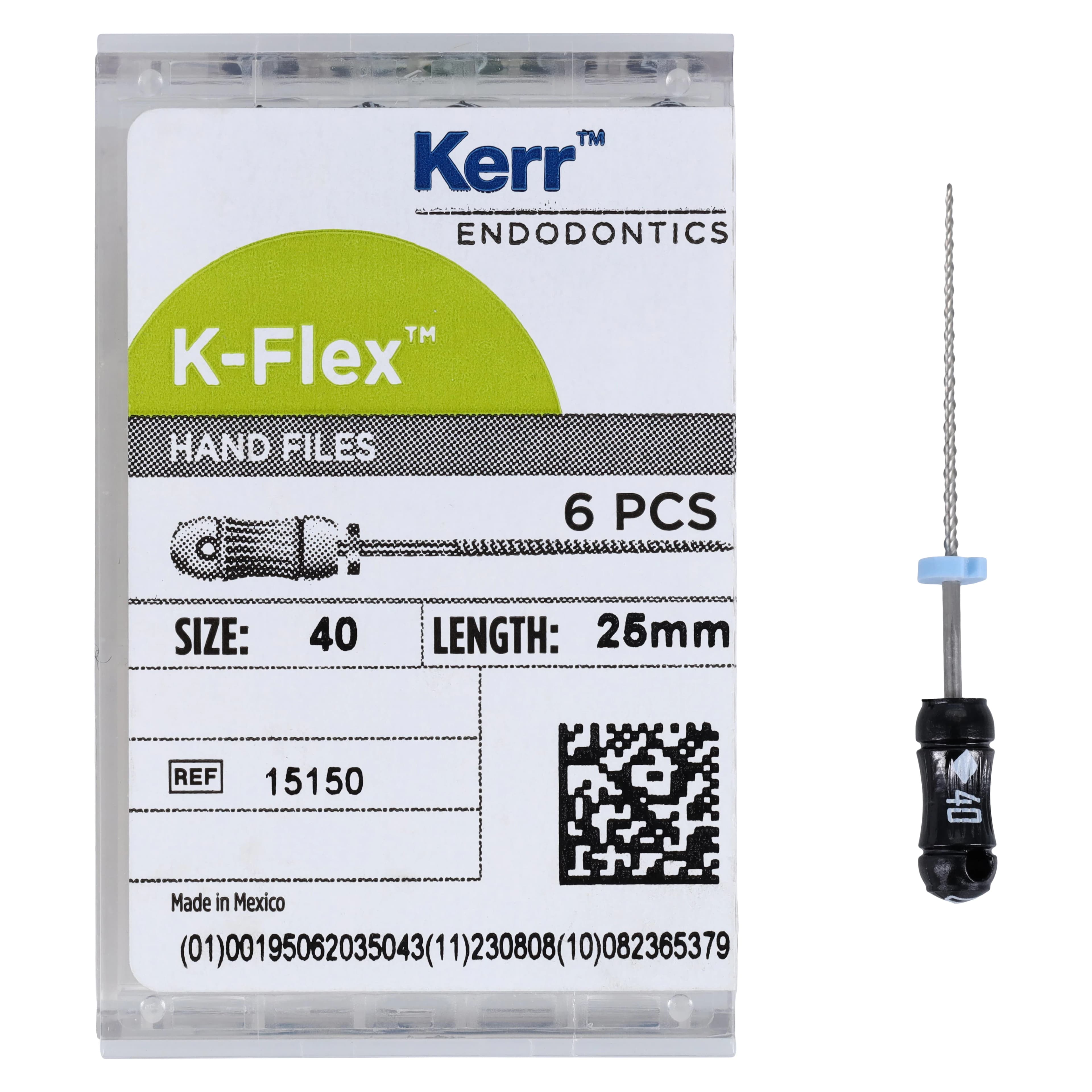 Kerr K-Flex Endodontic Files, Stainless Steel, Size #40, 25mm, Black, 6/Pack, 15150 thumbnail 4