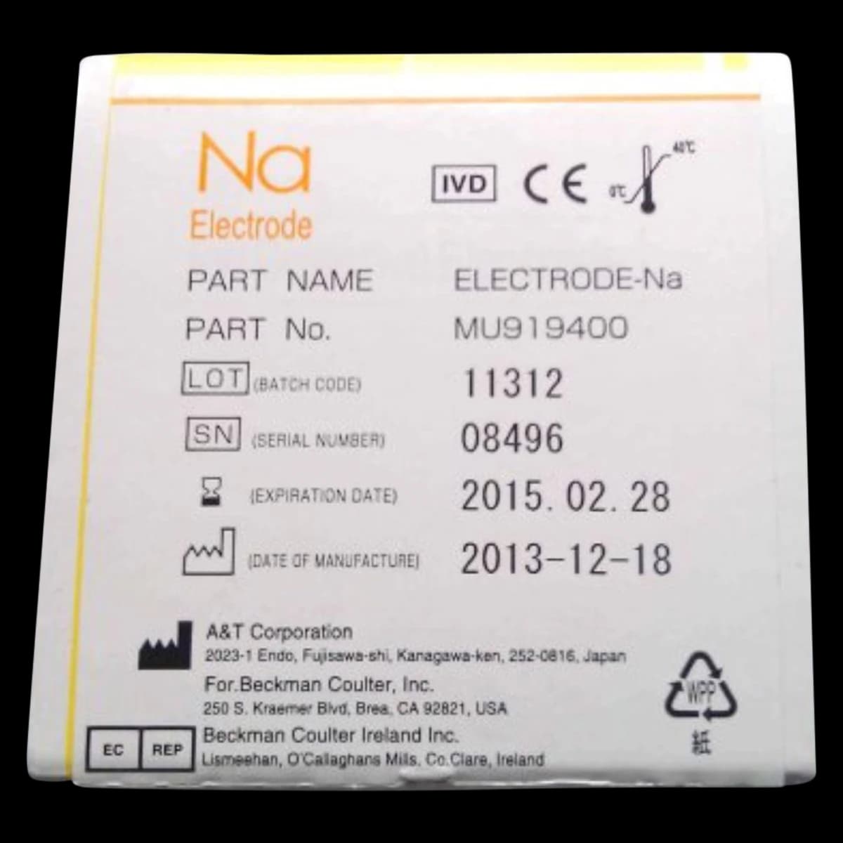Olympus Sodium (Na+) Ion-Selective Electrode (ISE) for Clinical Analyzer, Each - Electrode Na+ Ise Olympus - Image 1