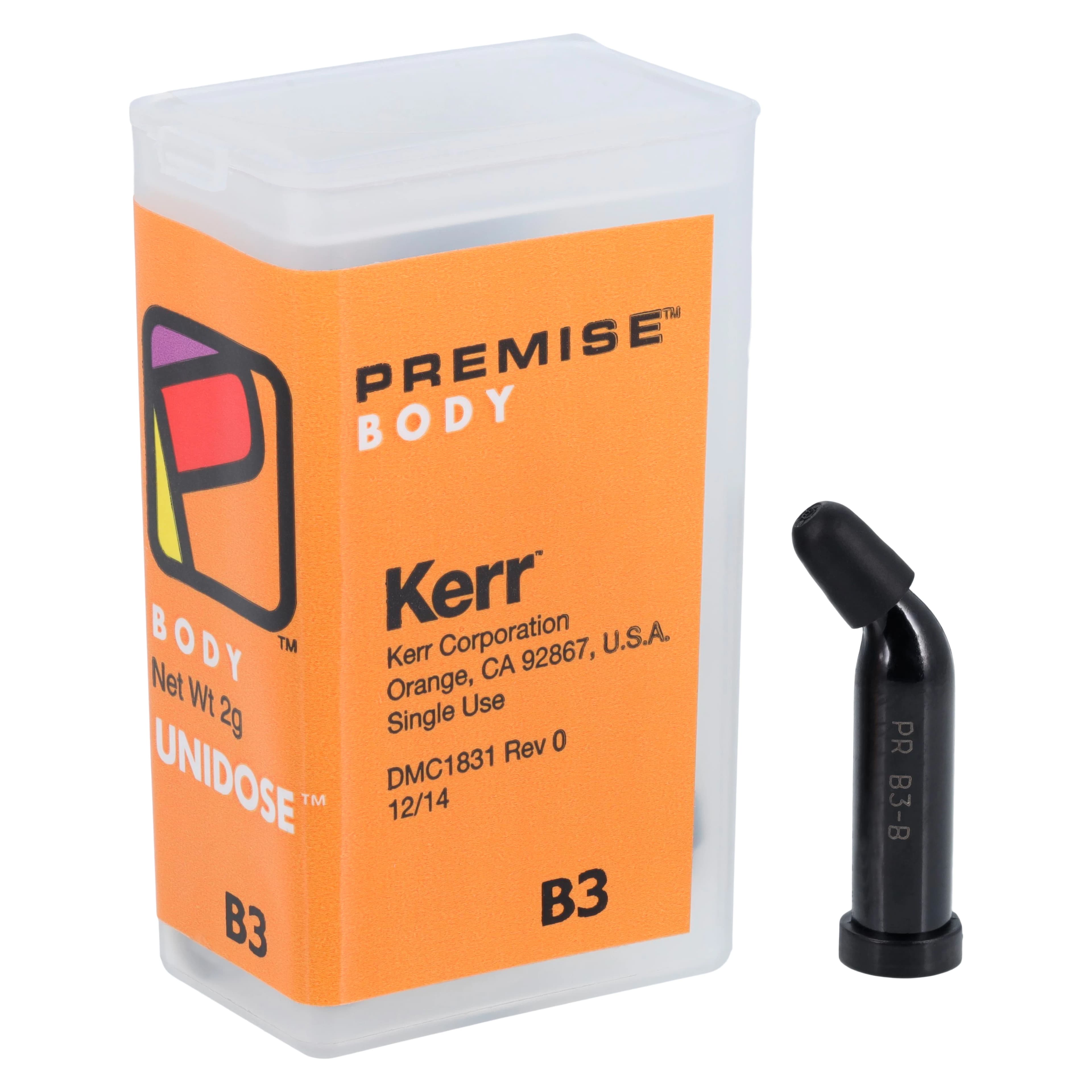 Premise Universal Nanofilled Restorative Composite, Shade B3 Body, 0.2 g Unidose Refill, 20/Pkg, #32657 - Premise Universal Body B3 0.2g Unidose Refill Pack of 20 - Image 1