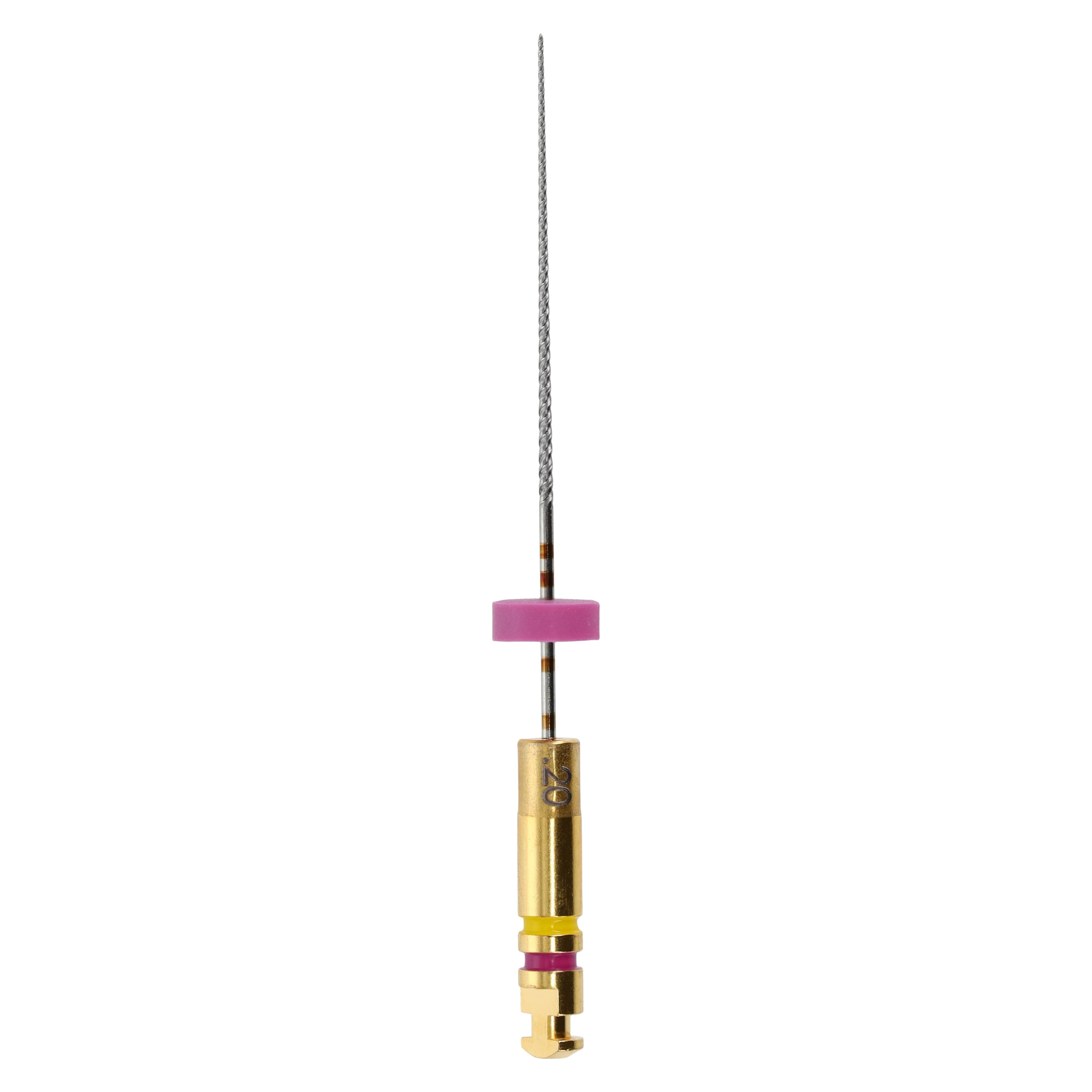 K3 Nickel Titanium Rotary Endodontic File, Size #20, 0.02 Taper, 25 mm, Yellow, 6/Pack, 825-2205 - K3 Rotary Nickel Titanium Files 25 mm - Image 1
