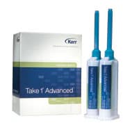 Kerr Take 1 Advanced VPS Impression Material, Medium/Monophase Body, Super Fast Set, Light Blue, 50 ml Cartridges, 24/Pkg, #33962 - Take 1&trade; Advanced&trade; VPS Impression Material - Super Fast Set - Medium Body (Light Blue) - Image 1