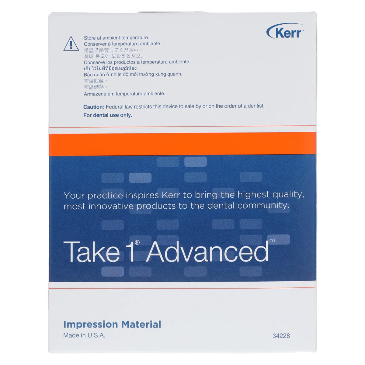 Take 1 Advanced VPS Impression Material, Light Body Wash, Fast Set, Orange, 50 ml Cartridge Refill, 2/Pk, 33953 thumbnail 3