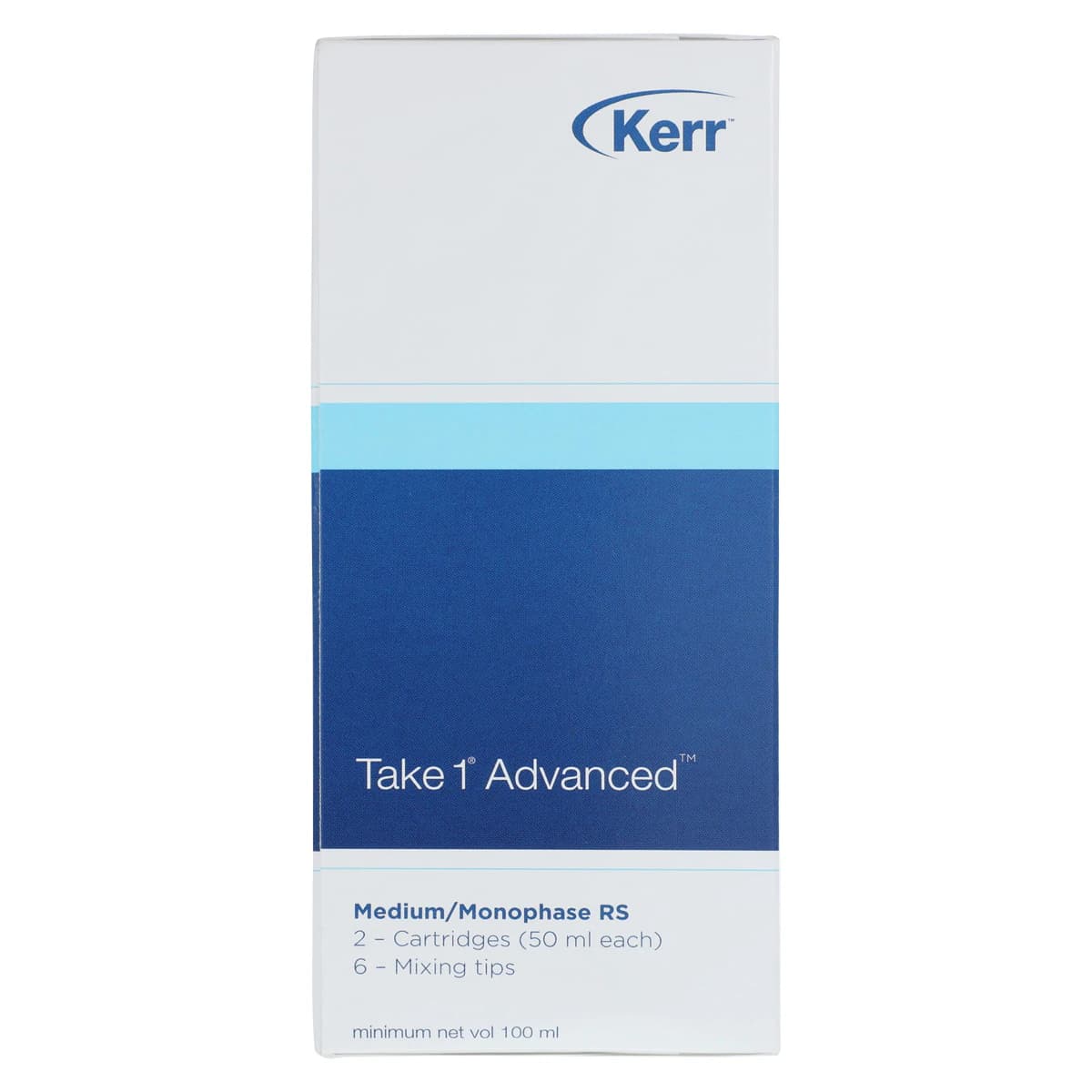 Kerr Take 1 Advanced VPS Impression Material, Medium/Monophase Body, Regular Set, Light Blue, 2 x 50 ml Cartridges with 6 Mixing Tips, Refill 33957 thumbnail 5