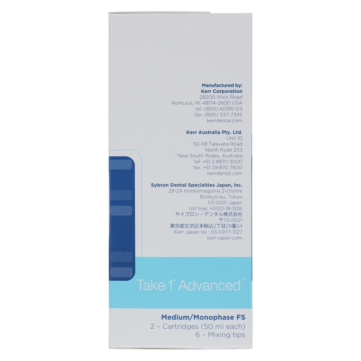 Take 1 Advanced VPS Impression Material, Cartridge Refill, Medium/Monophase Body, Fast Set, Light Blue, 2 x 50 ml Cartridges with 6 Mixing Tips, 33959 thumbnail 5