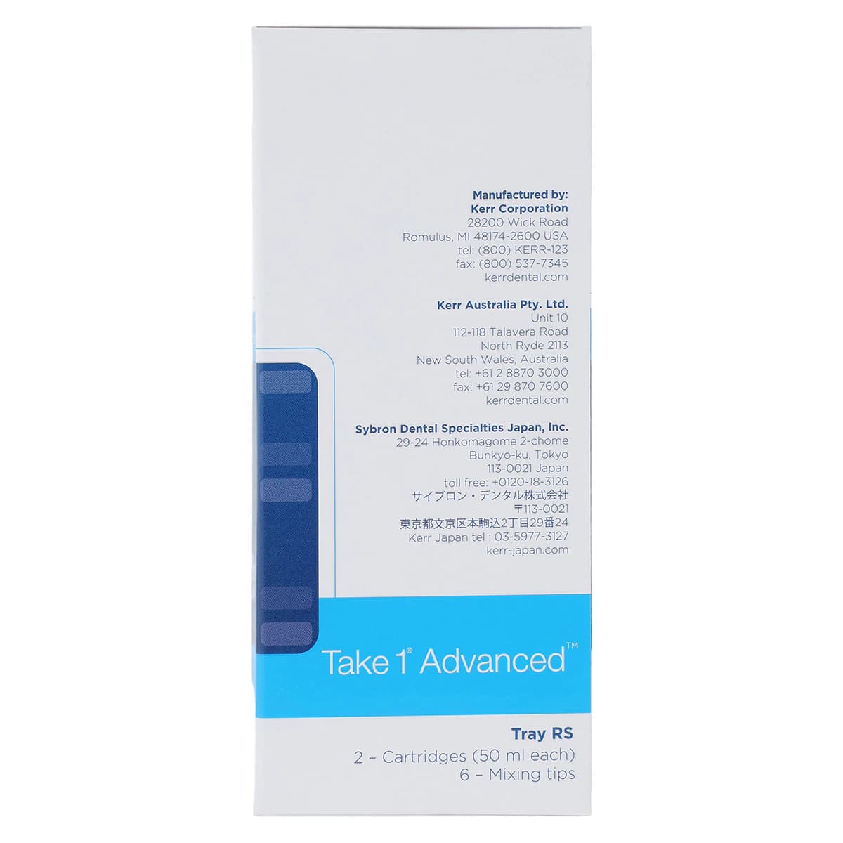 Take 1 Advanced VPS Impression Material, Tray Body Wash, Heavy Body, Regular Set, Dark Blue, 50 ml Cartridge Refill, 2/Pk, 33963 thumbnail 3