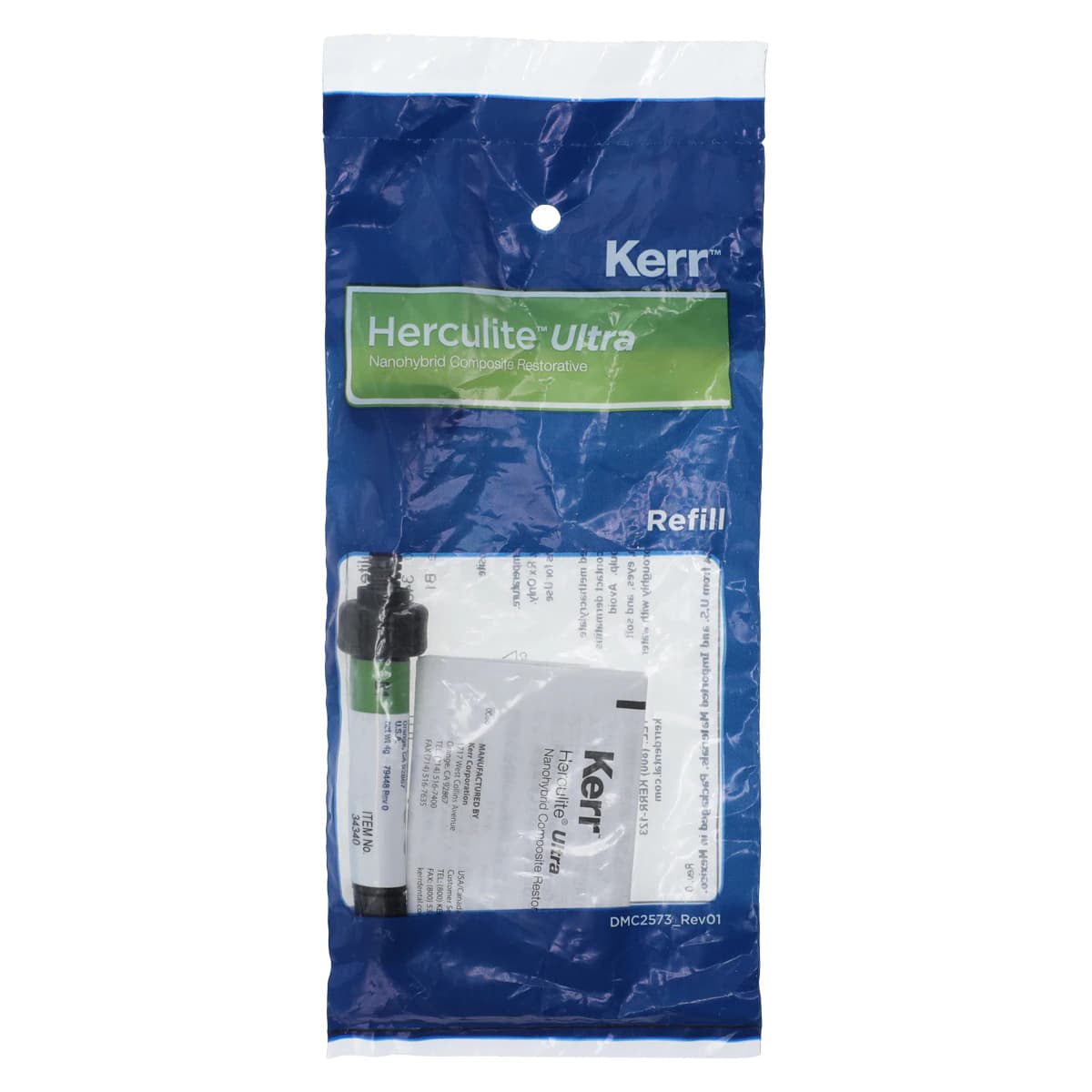 Herculite Ultra Nanohybrid Composite Syringe Refill, B1 Enamel, 4 g, Kerr #34340 - Herculite Ultra Composite Syringe - Image 1