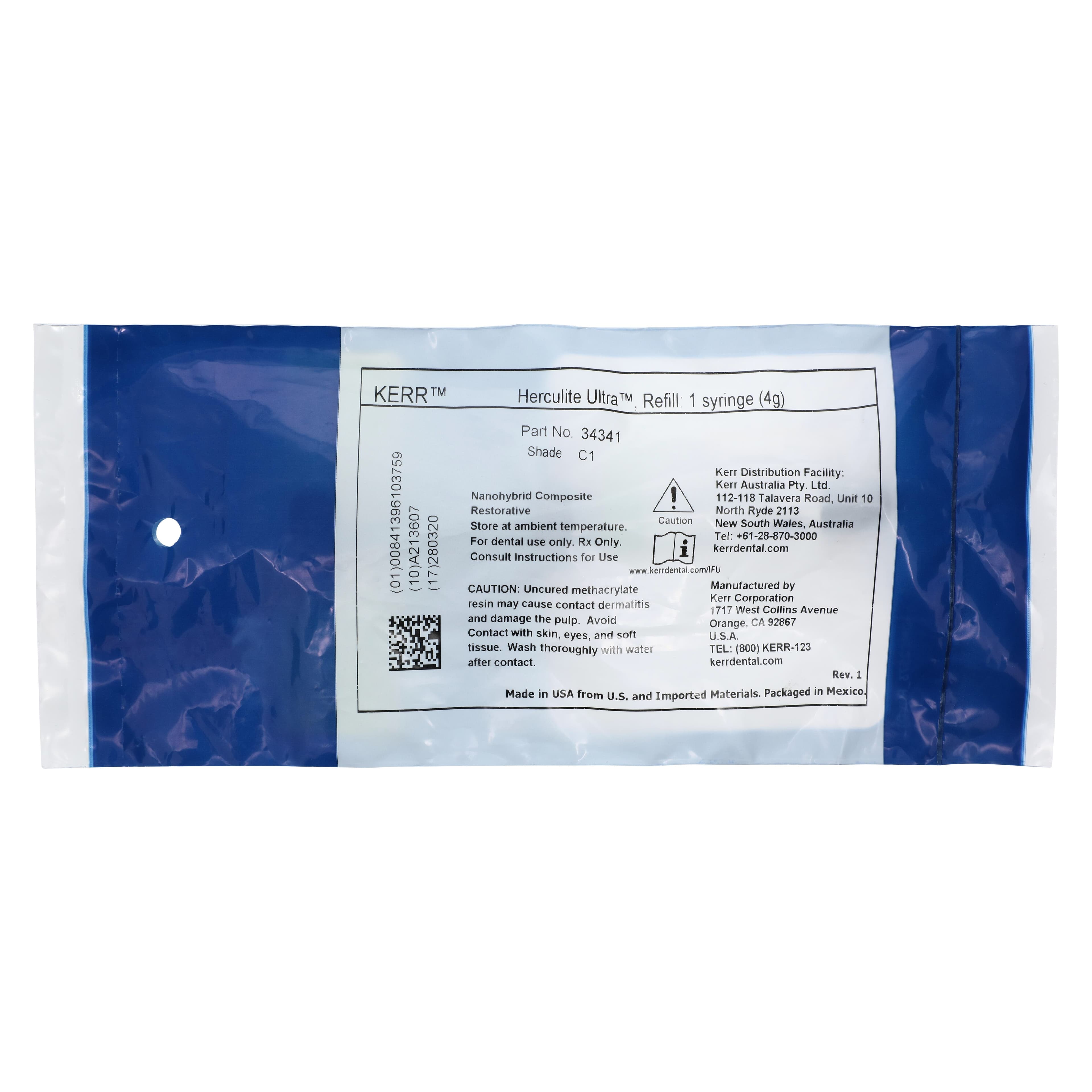 Herculite Ultra Nanohybrid Composite Syringe Refill, 4 g, C1 Enamel, Kerr #34341 thumbnail 5