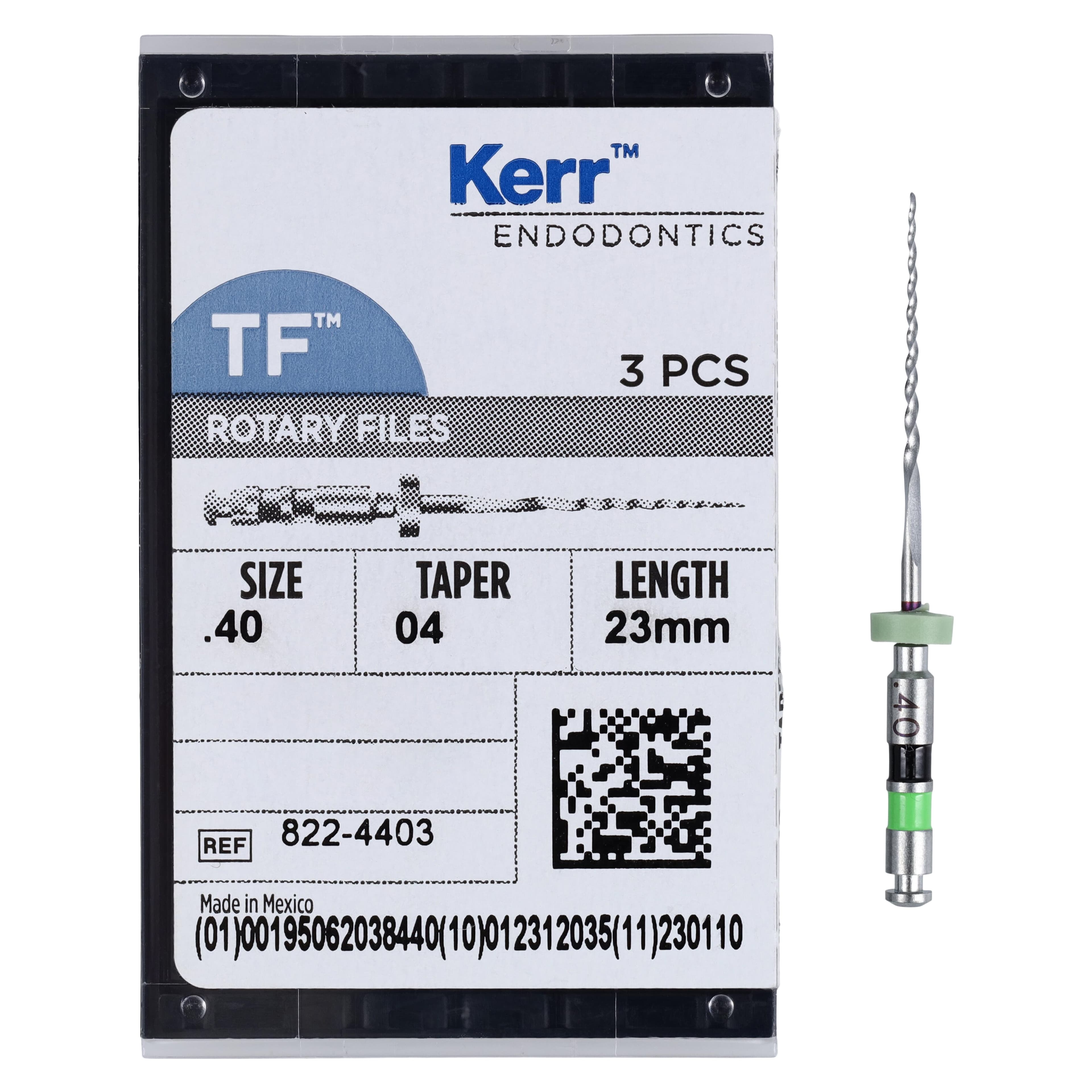 Kerr TF Twisted Files Rotary NiTi Endodontic File, 0.04 Taper, #40, 23 mm, Black, 3/Pk, 822-4403 thumbnail 5