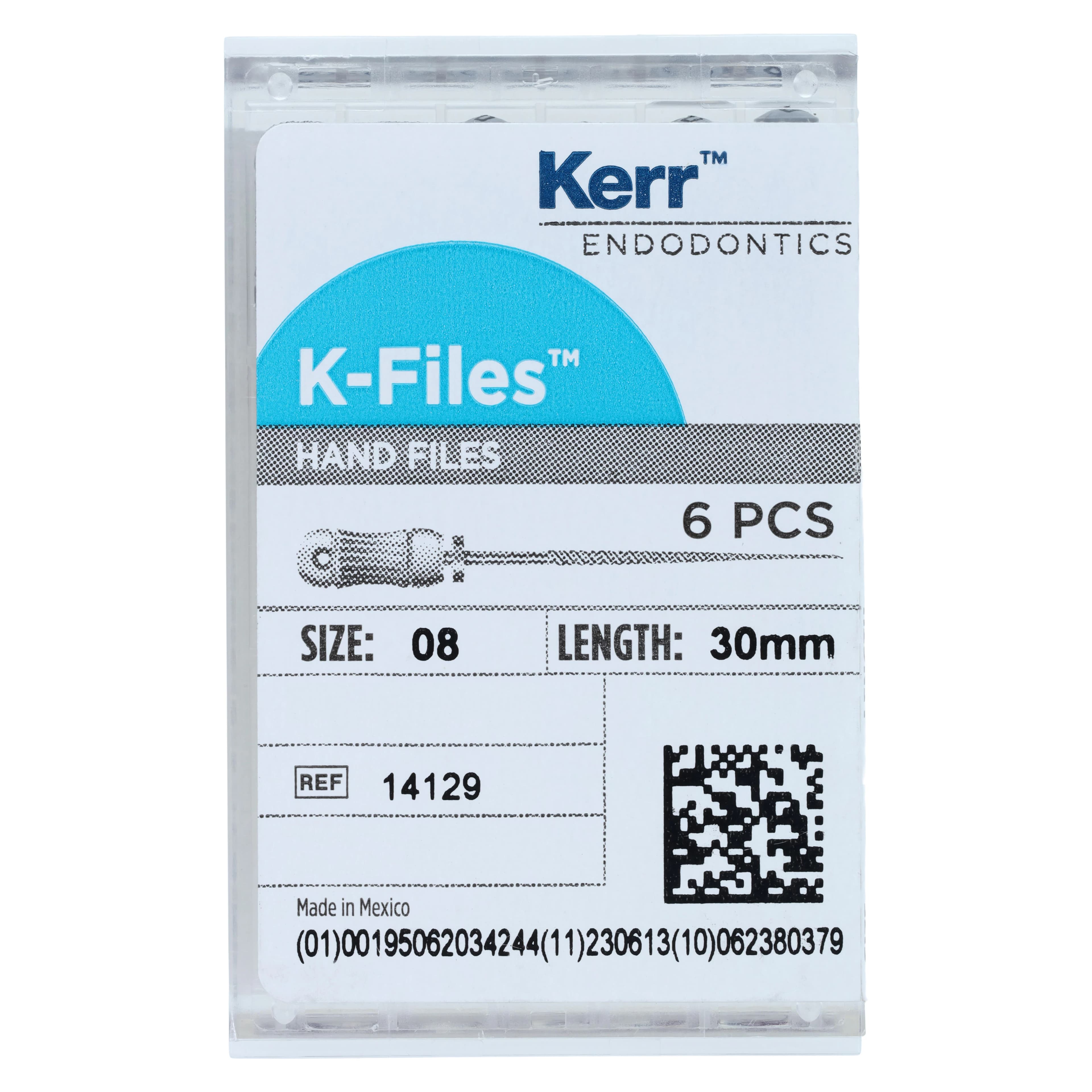 Kerr (SybronEndo) K-Files, Stainless Steel, Size #08, 30mm, Gray, 6/Pack, 14129 thumbnail 5