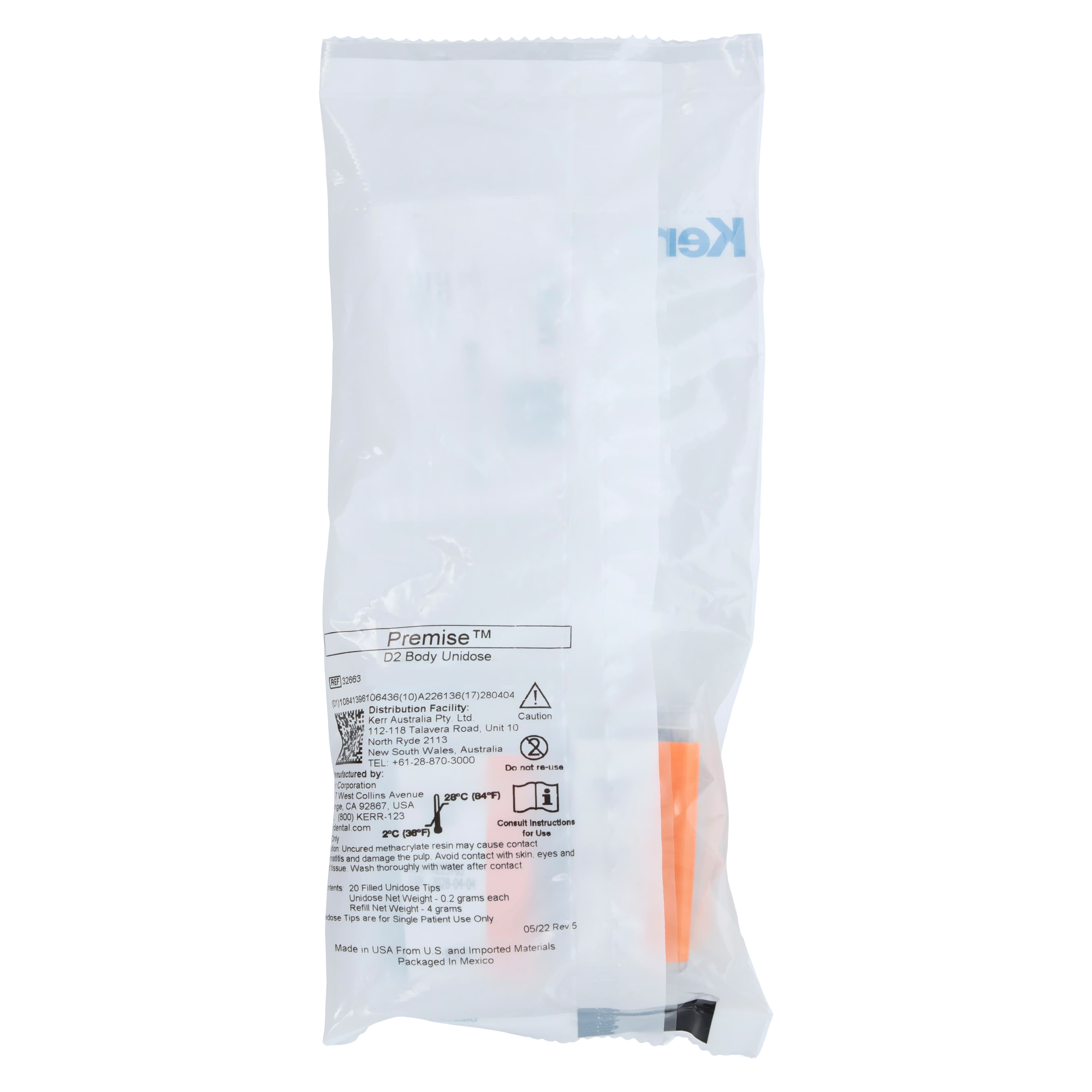 Kerr Premise Universal Nanofilled Composite, Body Shade D2, Unidose Refill, 0.2 g per Tip, 20 Tips/Box, #32663 thumbnail 6