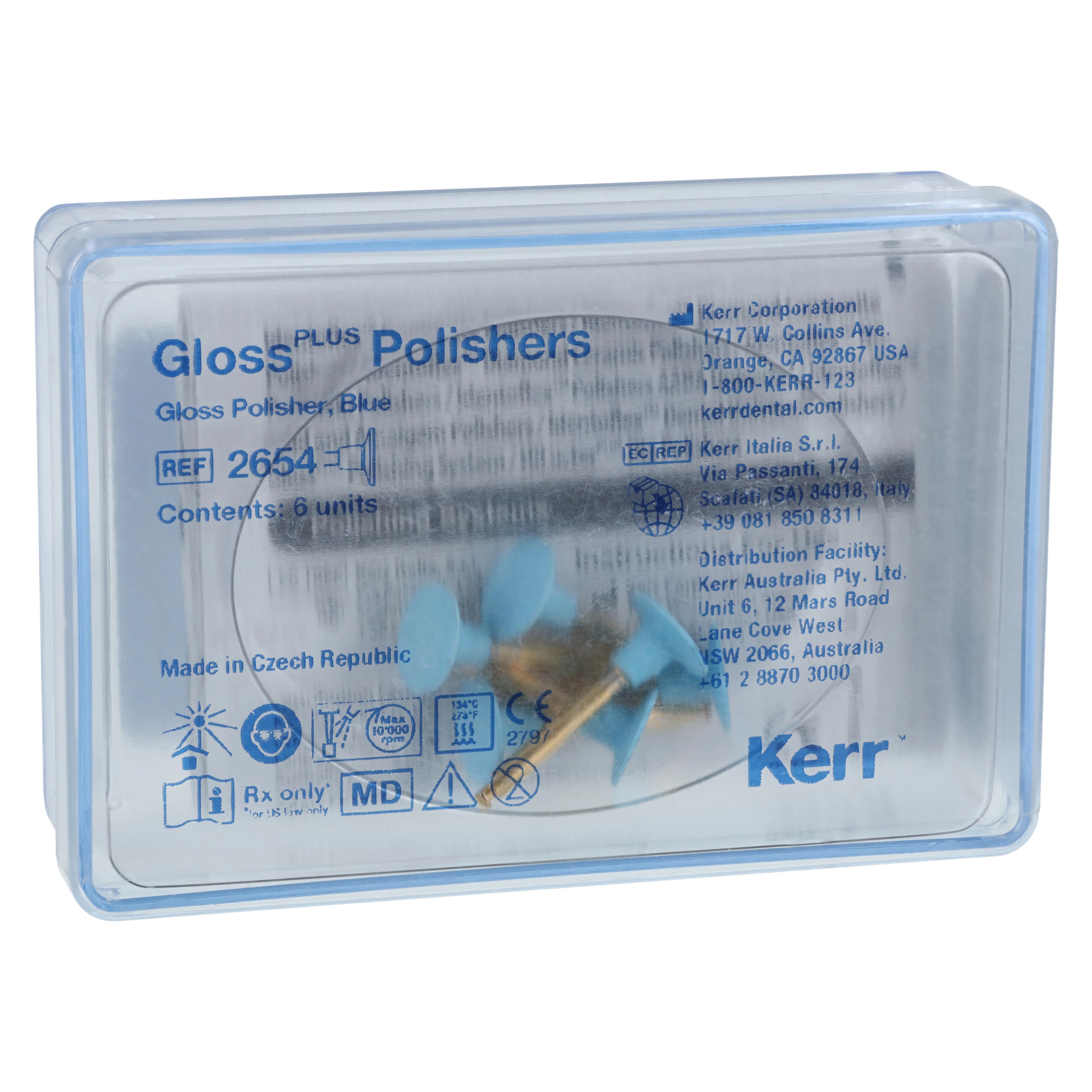 Kerr HiLuster Gloss Plus Polisher Disc, Friction Grip Medium, Blue, 6/Pkg, #2654 - HiLuster Gloss Polisher Blue - Image 1