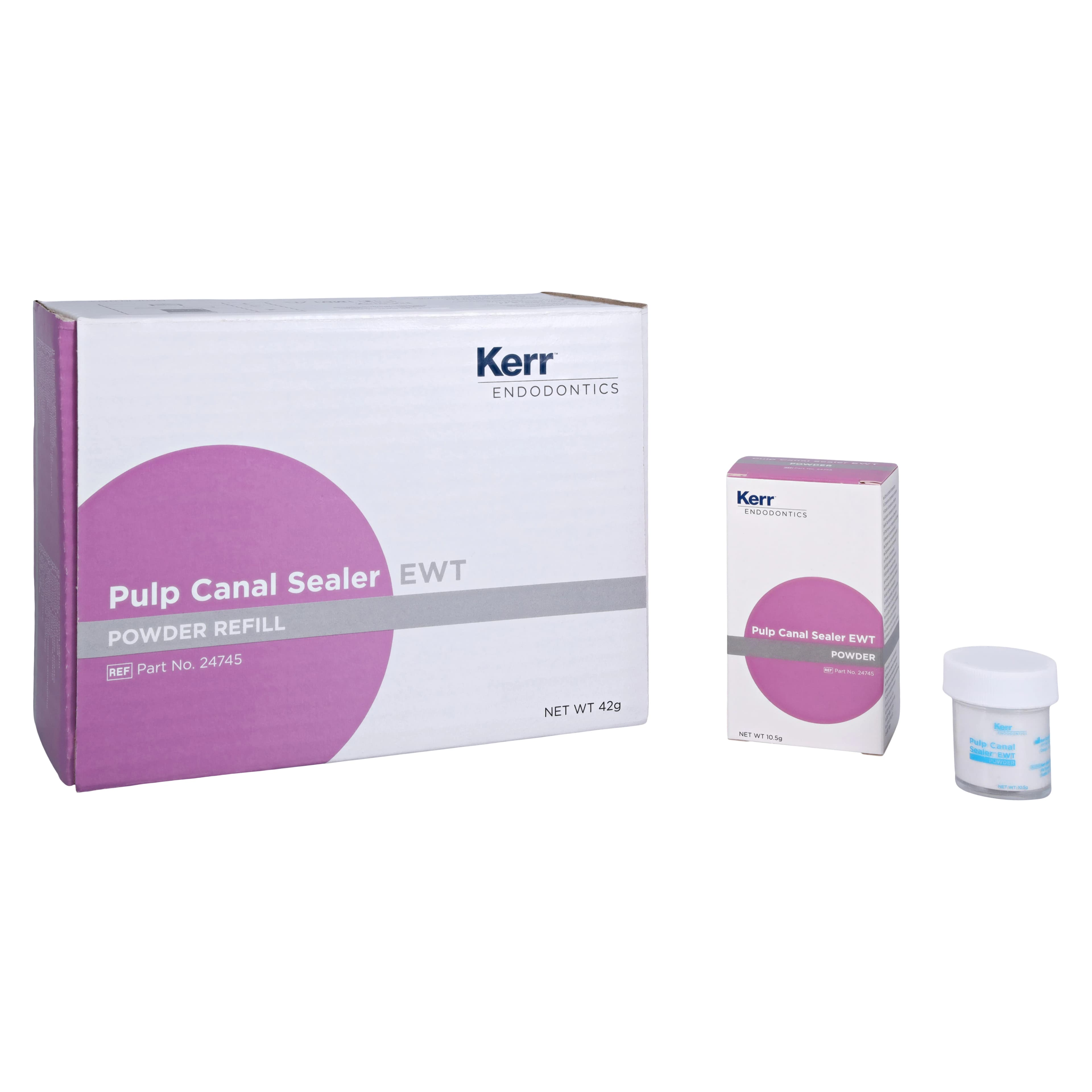 Kerr Pulp Canal Sealer EWT Powder Refill, 10.5 g, 4 Bottles, #24745 - Pulp Canal Sealer EWT Lot Powder Refill - Image 1