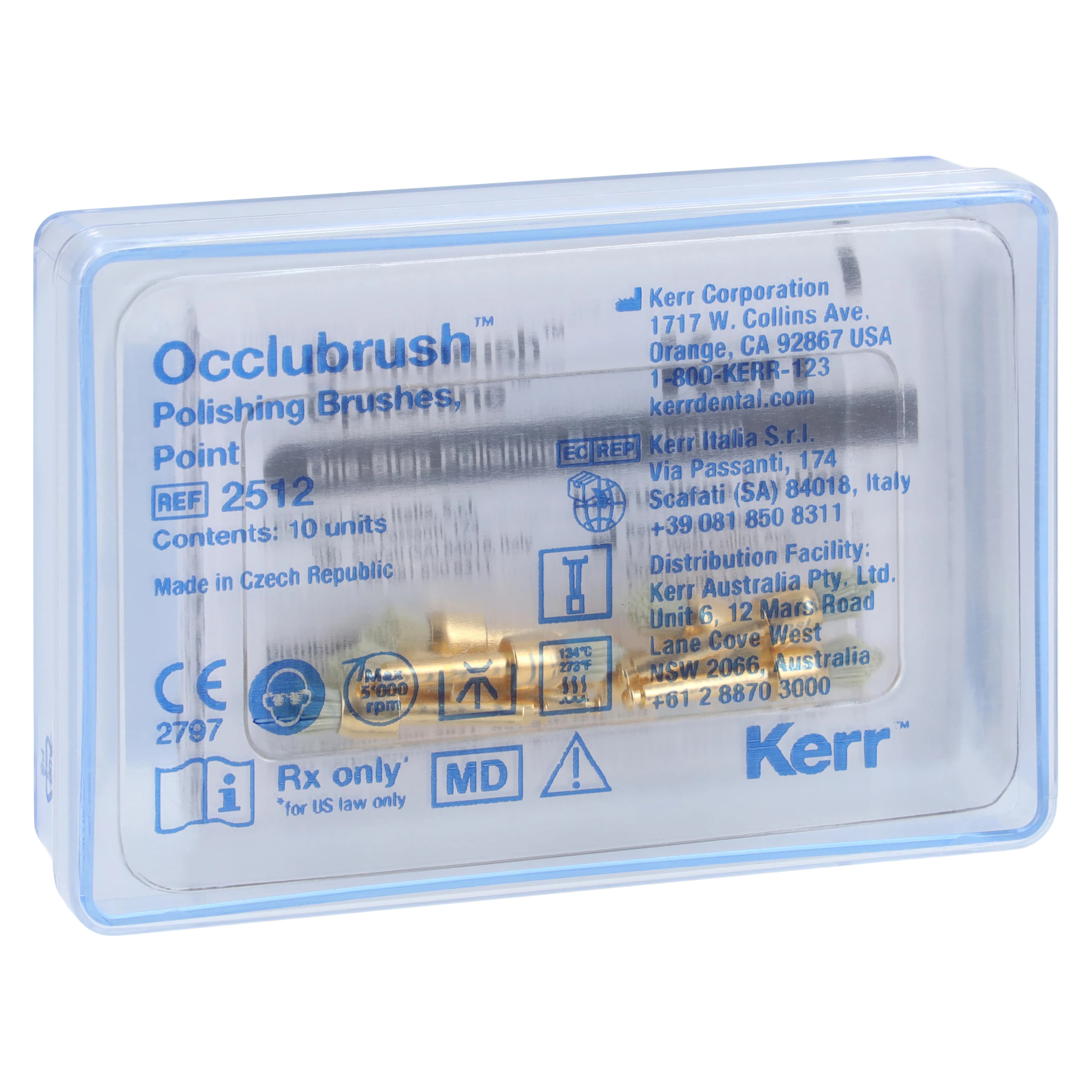Kerr Occlubrush One-Step Polishing Brush Refill, Point, 10/Pk, 2512 - Occlubrush Polishing Brushes - Image 1