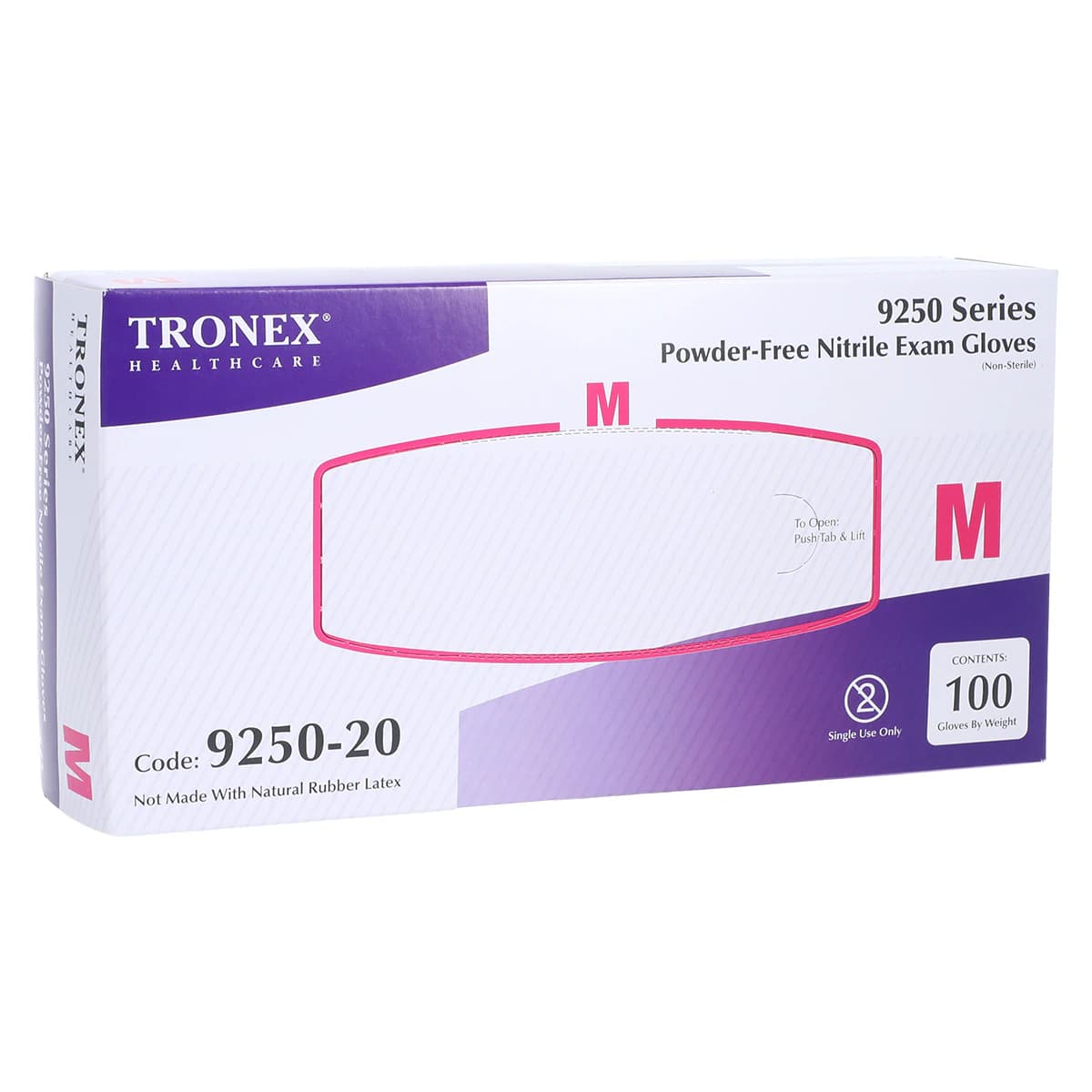 Tronex International Nitrile Exam Gloves, Powder Free, Textured, Medium, Blue, Non-Sterile, 100/Box thumbnail 4