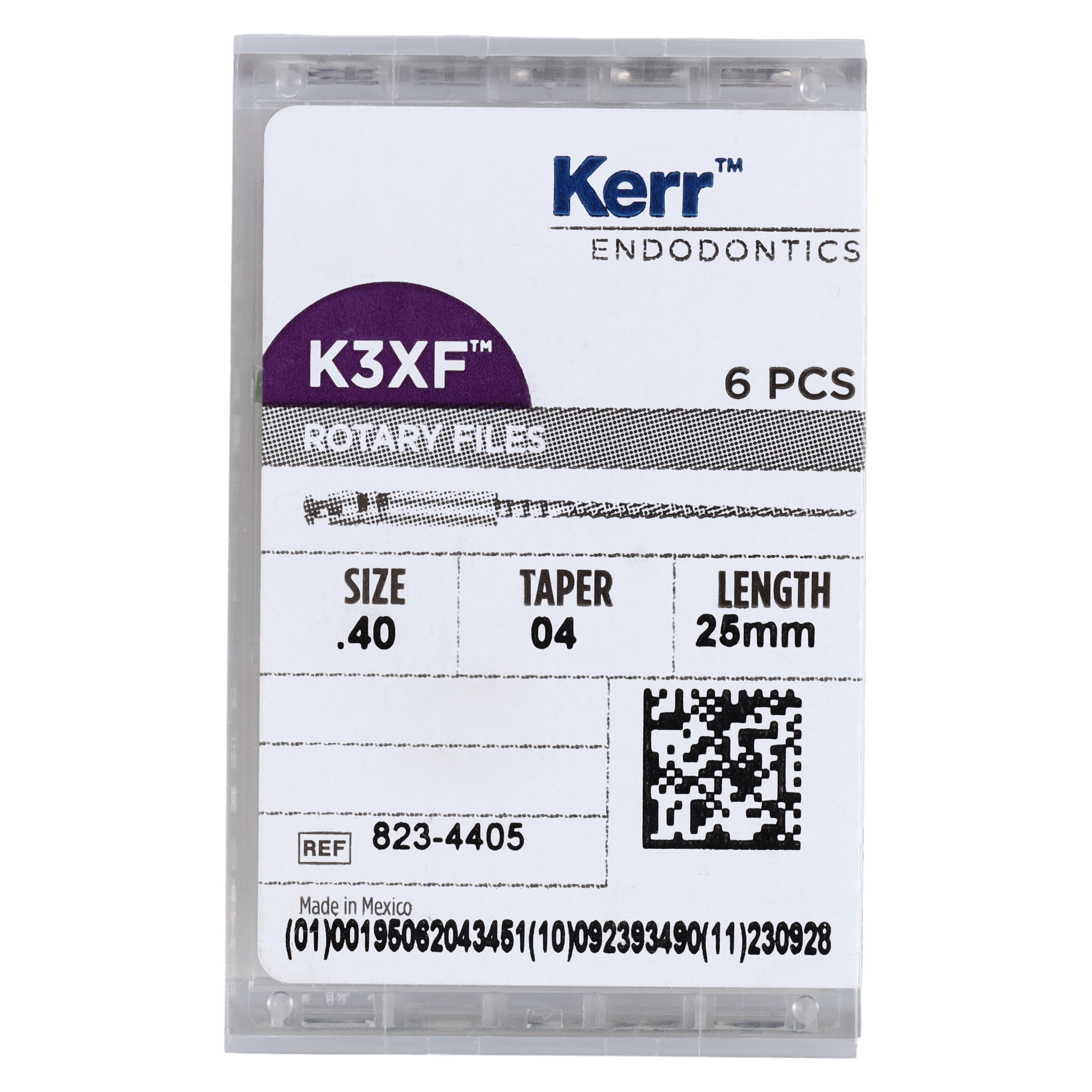 K3XF NiTi Rotary File, #40, .04 Taper, 25 mm, Black, 6/Pk, 823-4405 thumbnail 6