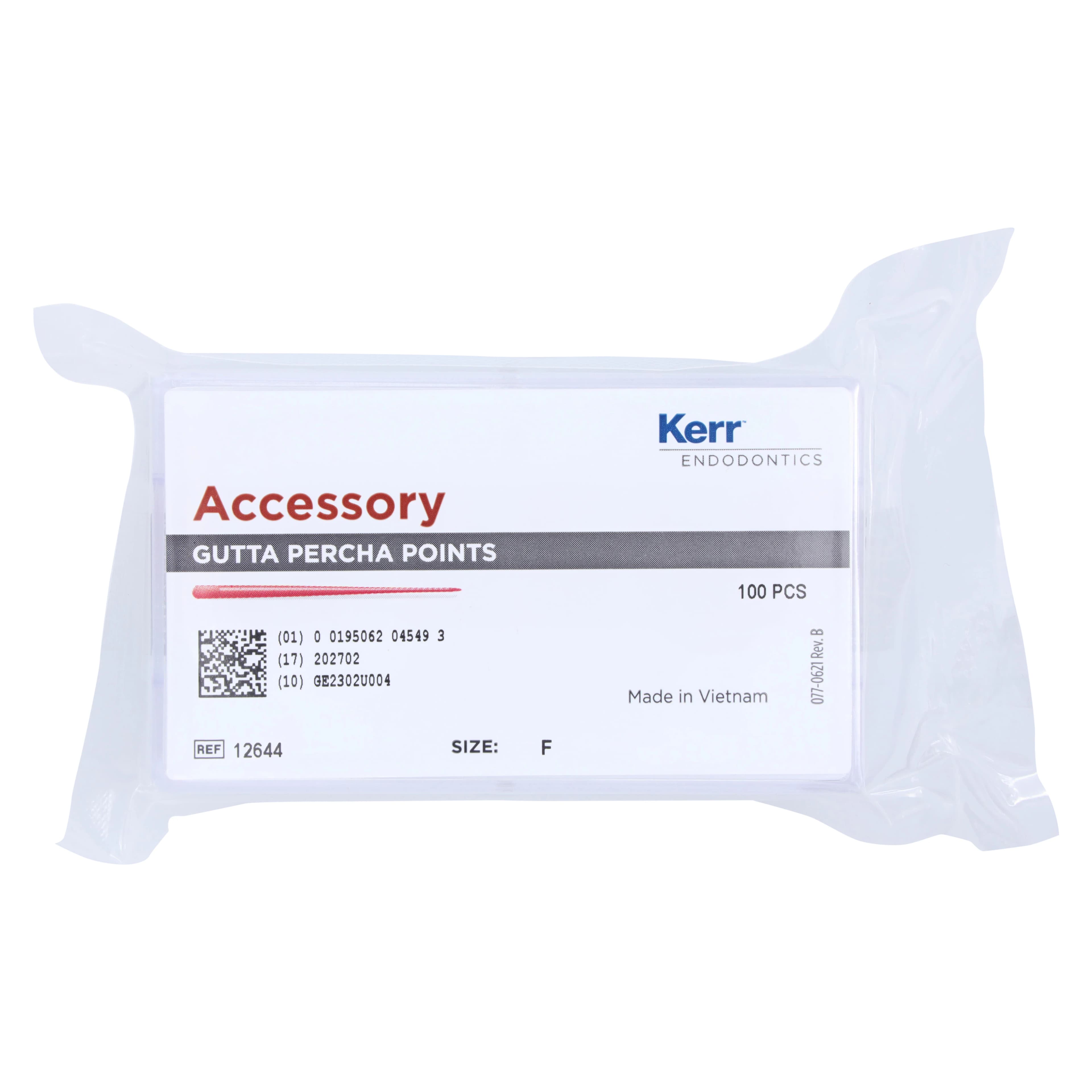 Kerr Tapered Gutta Percha Points, Fine (F), 100/Box, #12644 - Gutta Percha Points Fine 100/Bx - Image 1