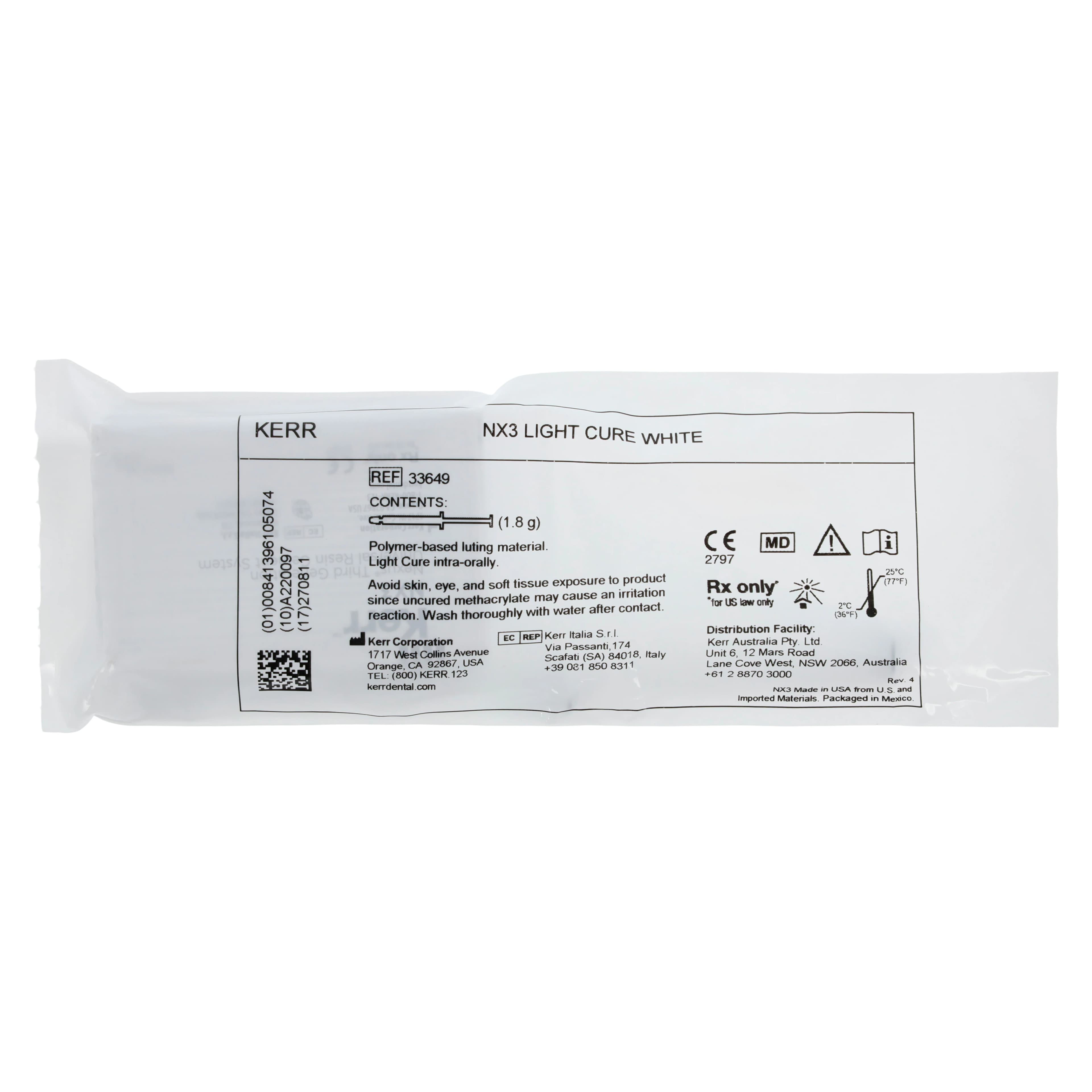 Kerr NX3 Nexus Third Generation Light-Cure Resin Cement Syringe Refill, White, 1.8 g, 33649 thumbnail 3
