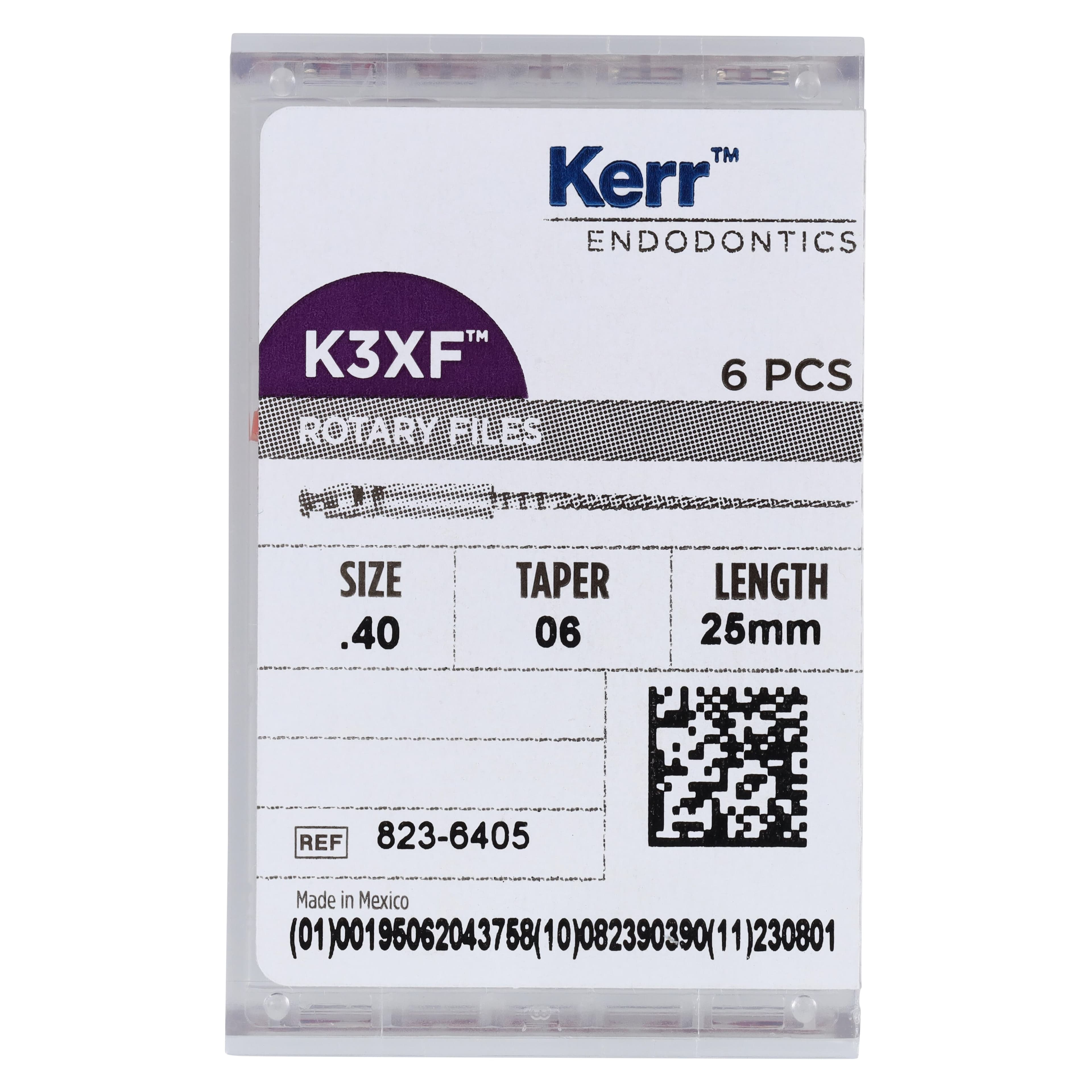 K3XF NiTi Rotary File, .06 Taper, #40, 25 mm, Black, 6/Pk, 823-6405 thumbnail 6
