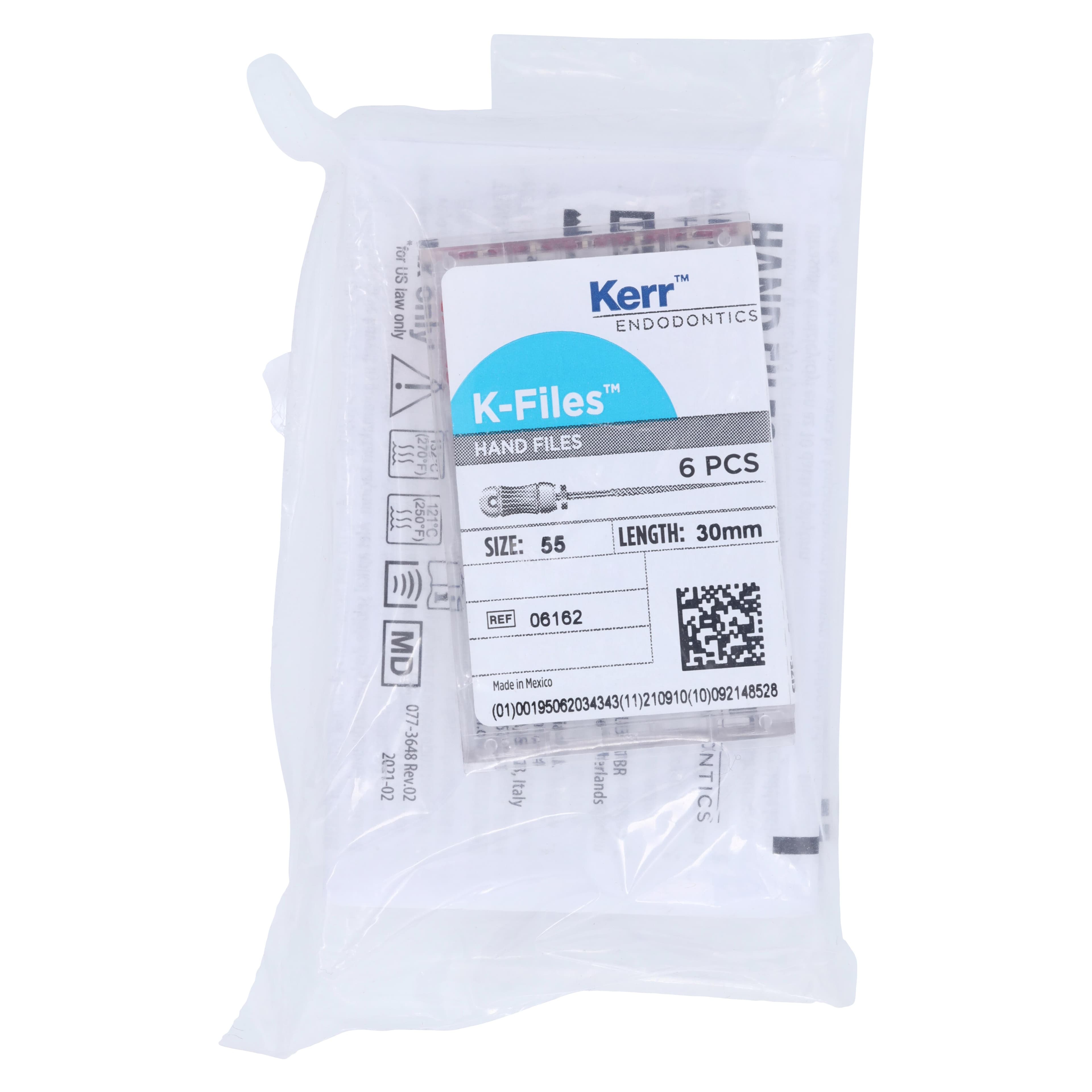 Kerr K-File, Stainless Steel, 30 mm, #55, Red, 6/Pk, 06162 - K-File, Stainless Steel, 30 mm, # 55, Red, 6/Pk, 06162 - Image 1
