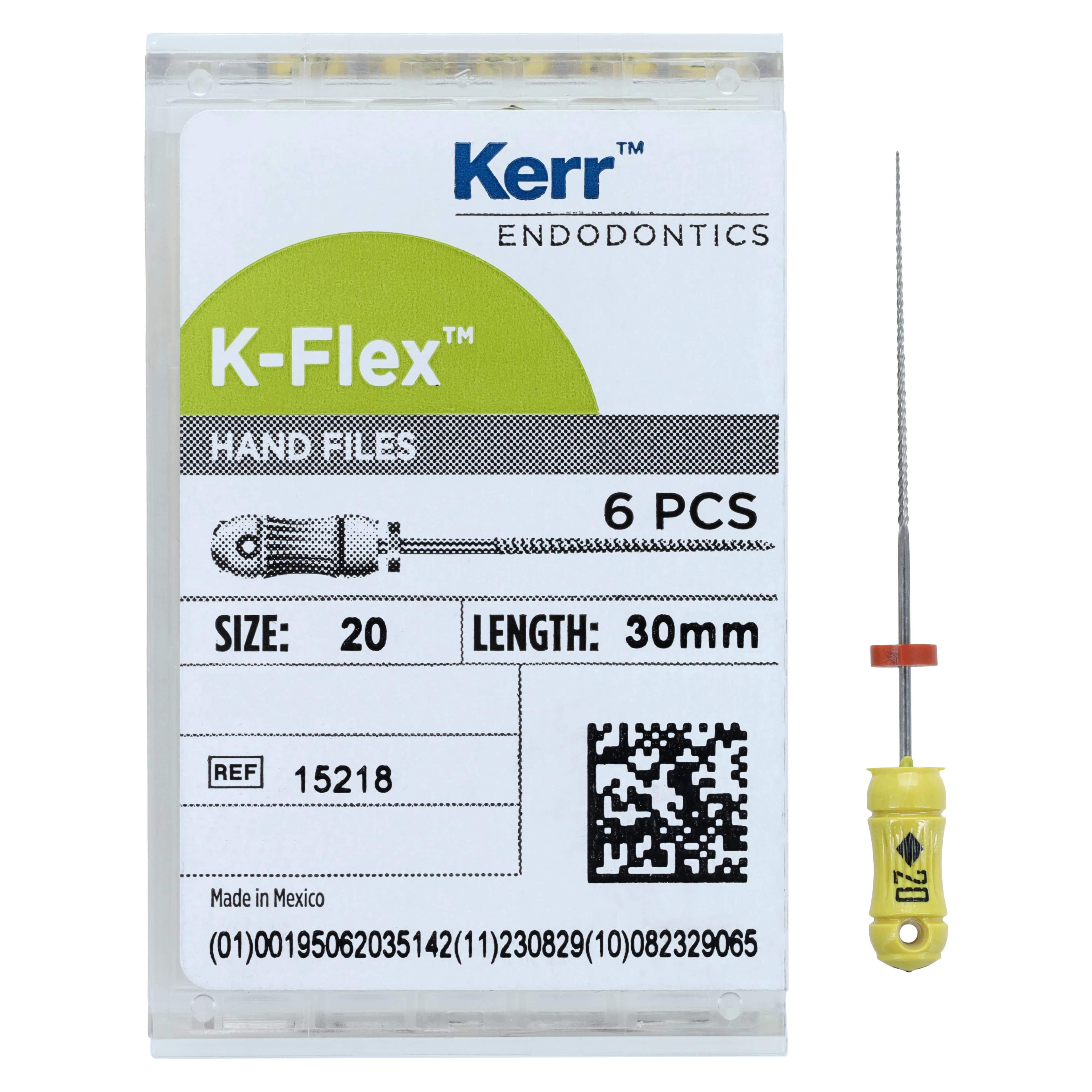 Kerr K-Flex Endodontic Files, #20 (Yellow), 30mm, Stainless Steel, 6/Box, 15218 thumbnail 4