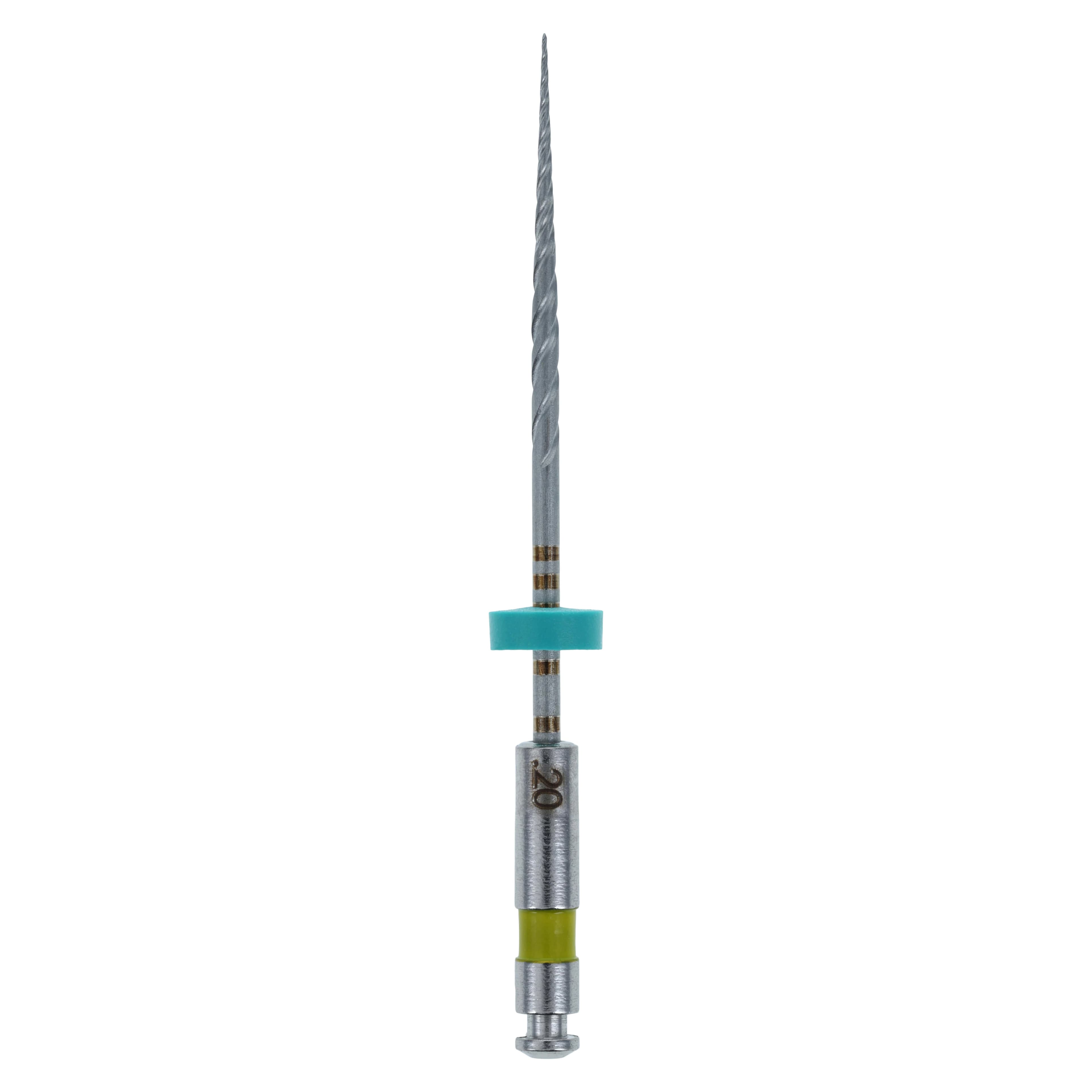 K3XF Nickel Titanium Rotary File, #20, .08 Taper, 25mm, Yellow, 6/Pk, 823-8205 - #20 Yellow .08 K3XF Nickel Titanium Files 25mm Pack of 6 - Image 1