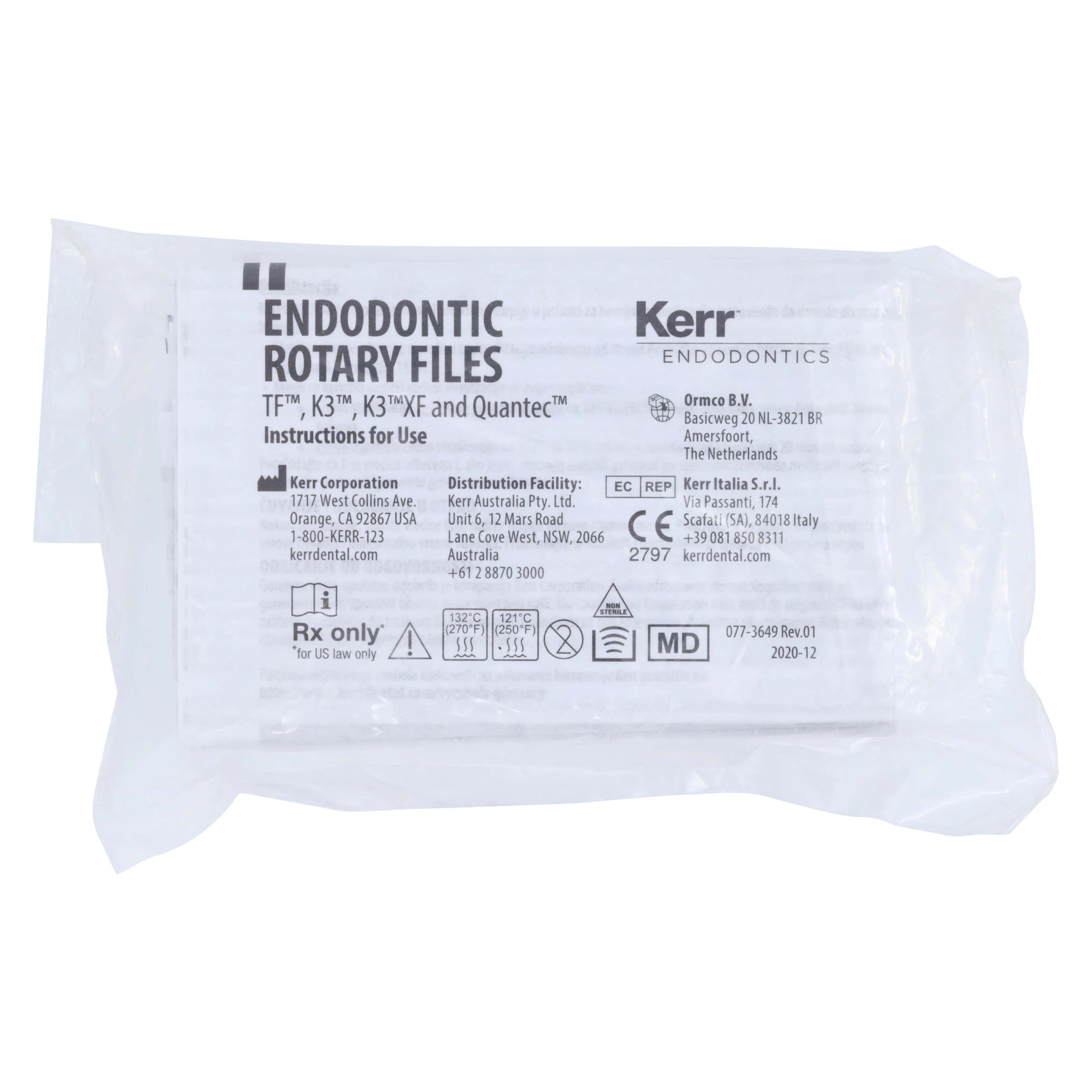 Kerr K3XF Nickel Titanium Rotary File, Size #40, .10 Taper, 17mm, Black, Pack of 6, 823-0407 thumbnail 2