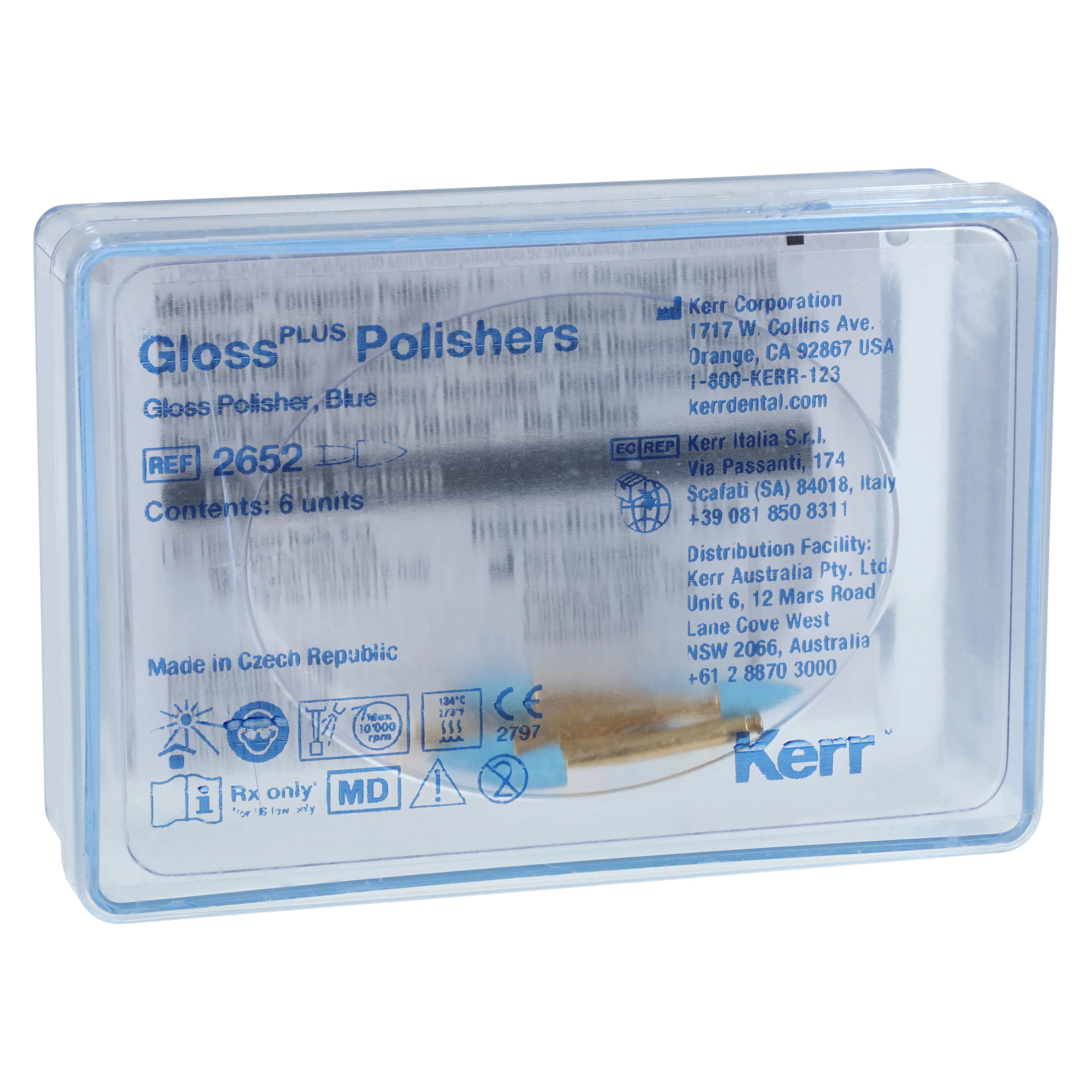 Kerr HiLuster Gloss Plus Polisher Refill, Friction Grip Medium Mini Point, Blue, #2652, 6/Pkg - HiLuster Gloss Polishers Blue - Image 1