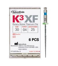 K3XF Nickel-Titanium Rotary File, .04 Taper, #15, White, 25 mm, 6/Pk, 823-4155 thumbnail 2