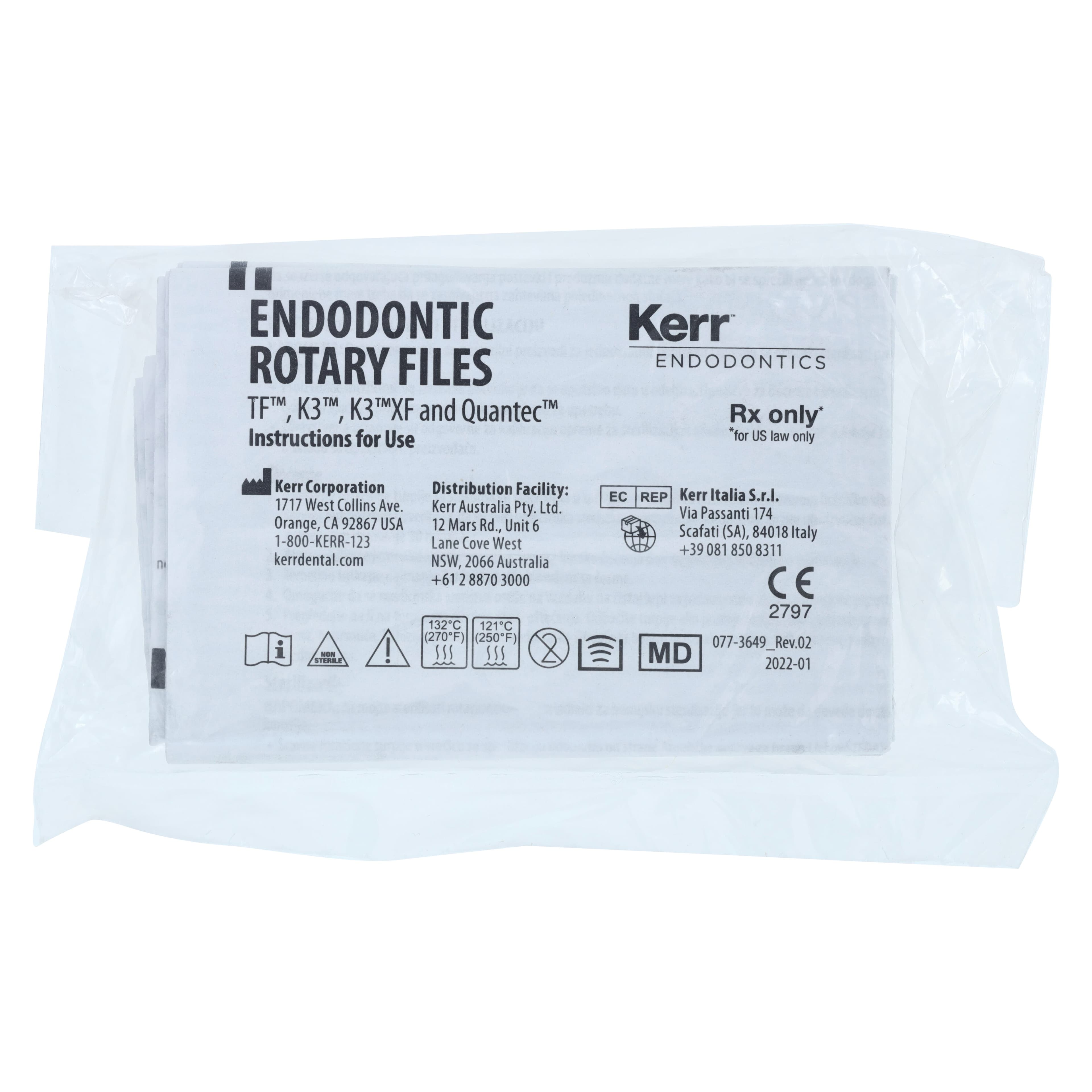 Kerr K3XF NiTi Rotary File Procedure Pack, .04 Taper, 25mm & 17mm Assorted, 6/Pack, 823-0425 thumbnail 2