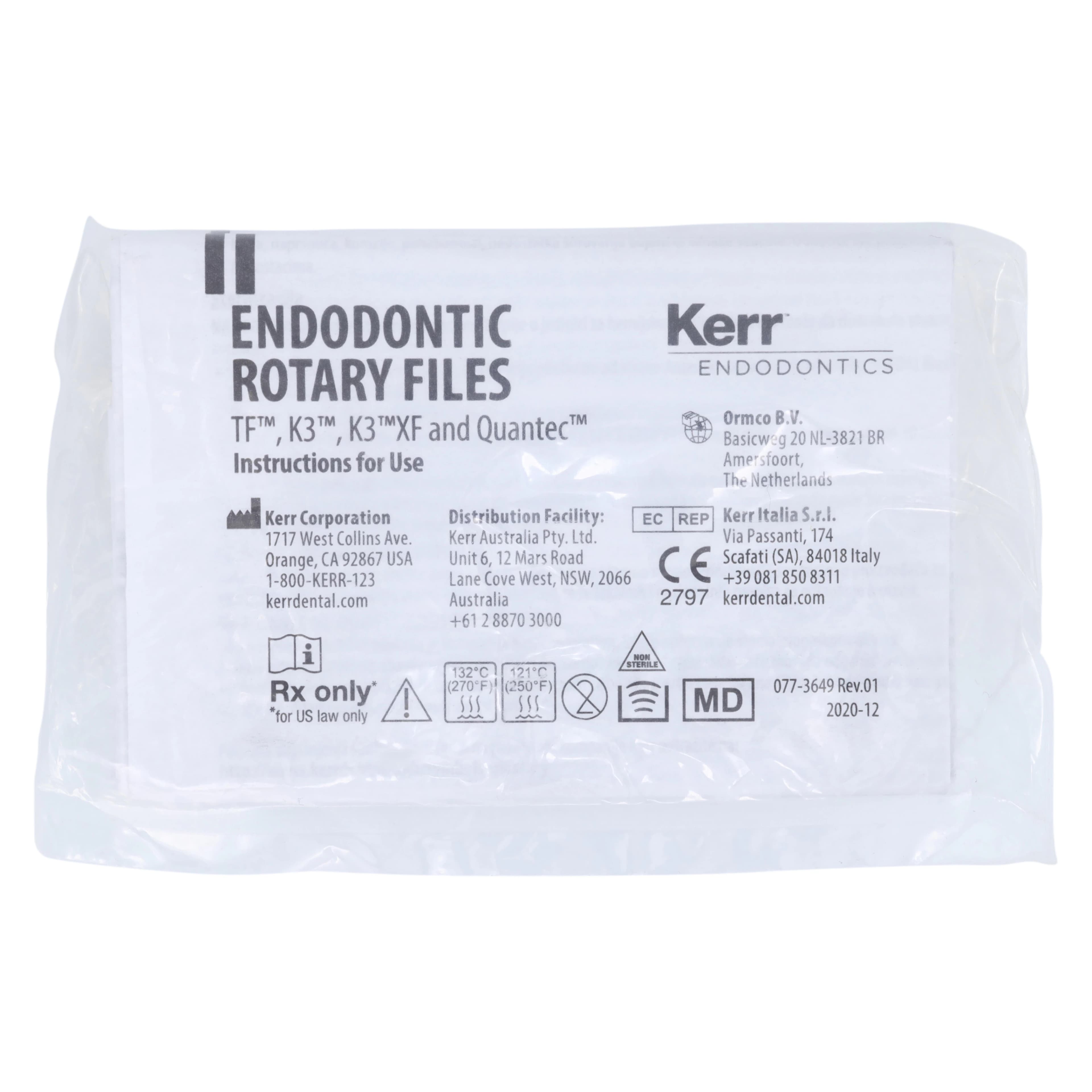 K3XF NiTi Rotary Files, 25 mm, .06 Taper, #15-40 Assorted, 6/Pk, 823-6025 thumbnail 2