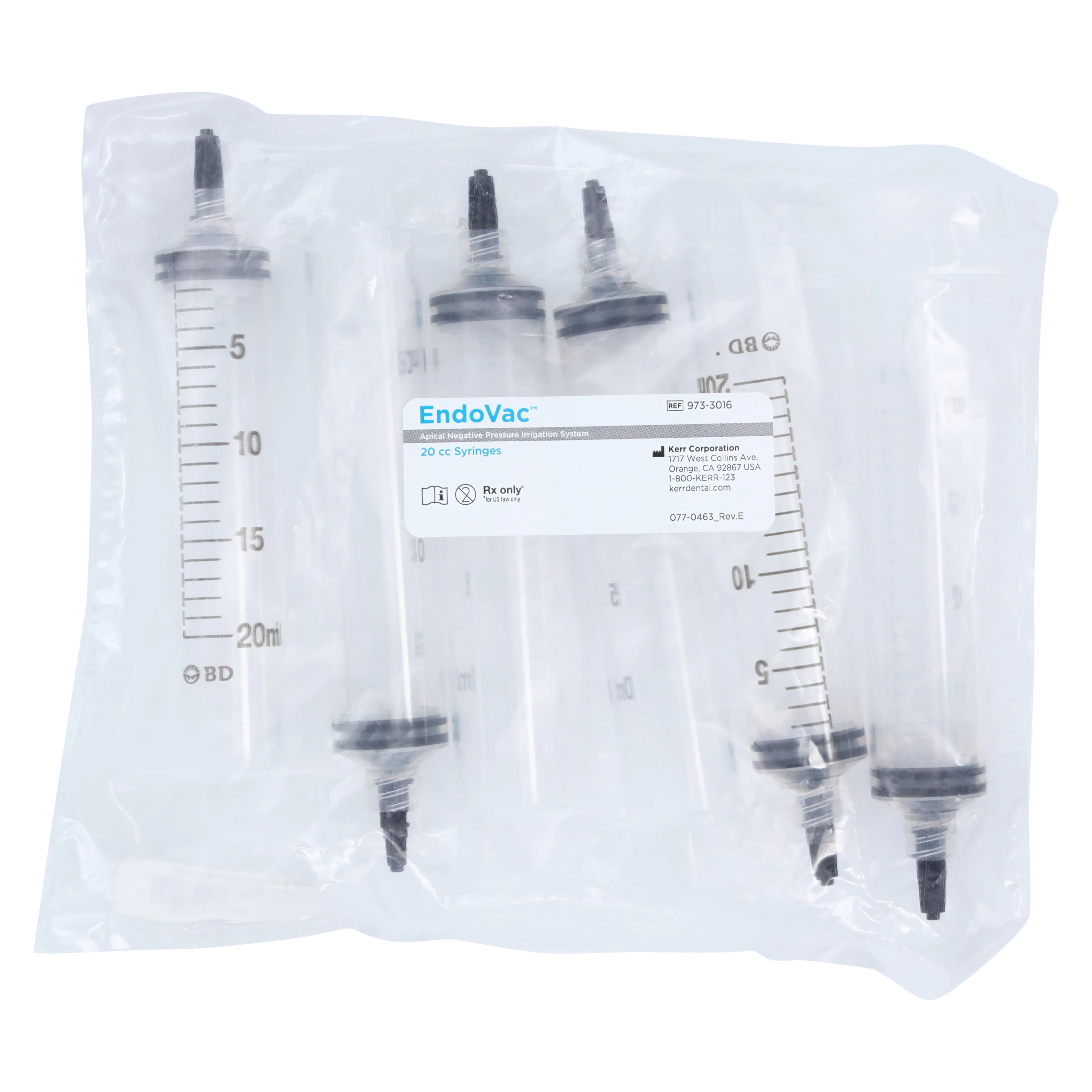 EndoVac® White Syringe 20cc, Pack of 6 (ENV1007) - EndoVac® White Syringe 20cc Pack of 6 - Image 1